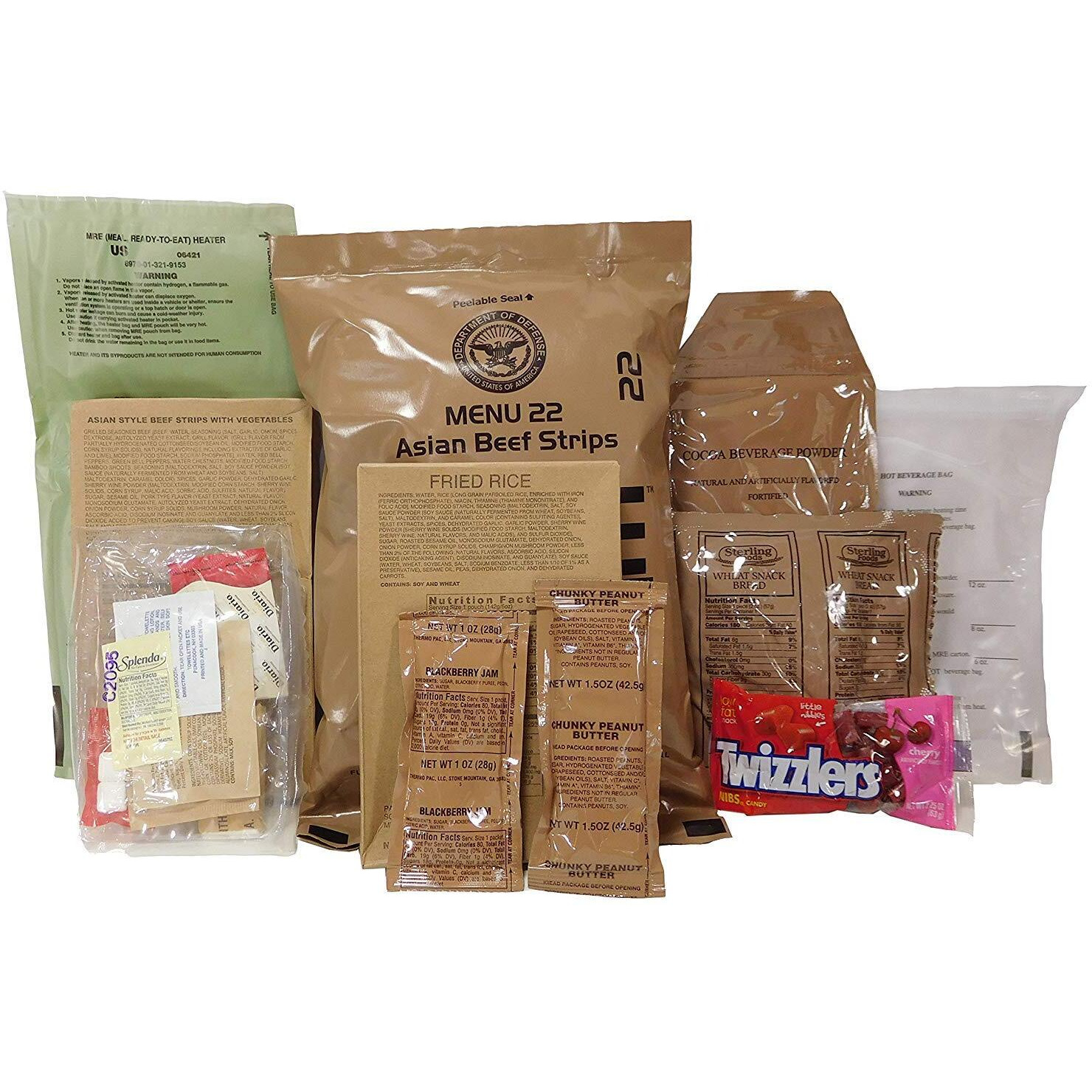 Mres (Meals Ready-To-Eat) Genuine U.S. Military Surplus (1 Pack) Assorted Flavor