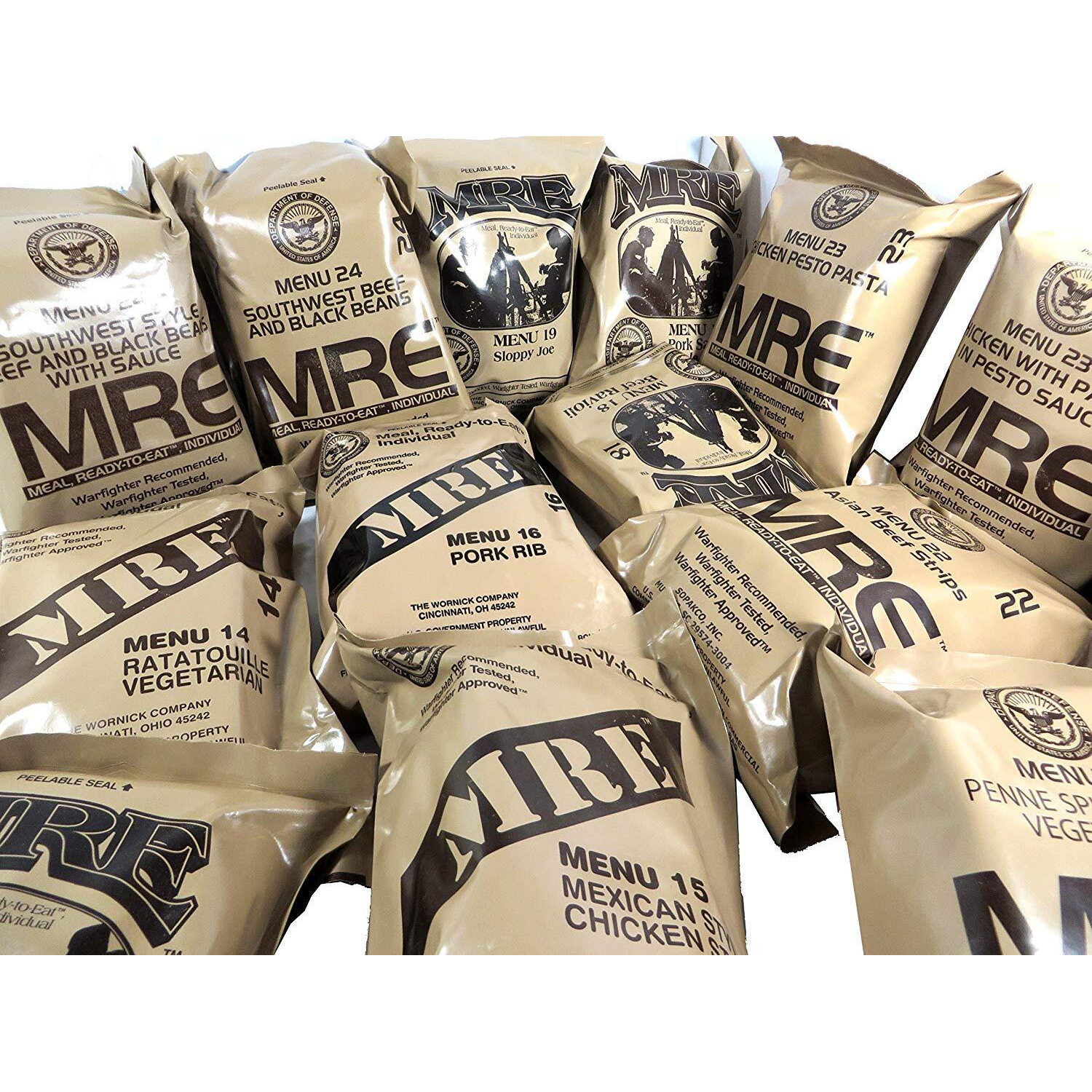 Mres (Meals Ready-To-Eat) Genuine U.S. Military Surplus (1 Pack) Assorted Flavor
