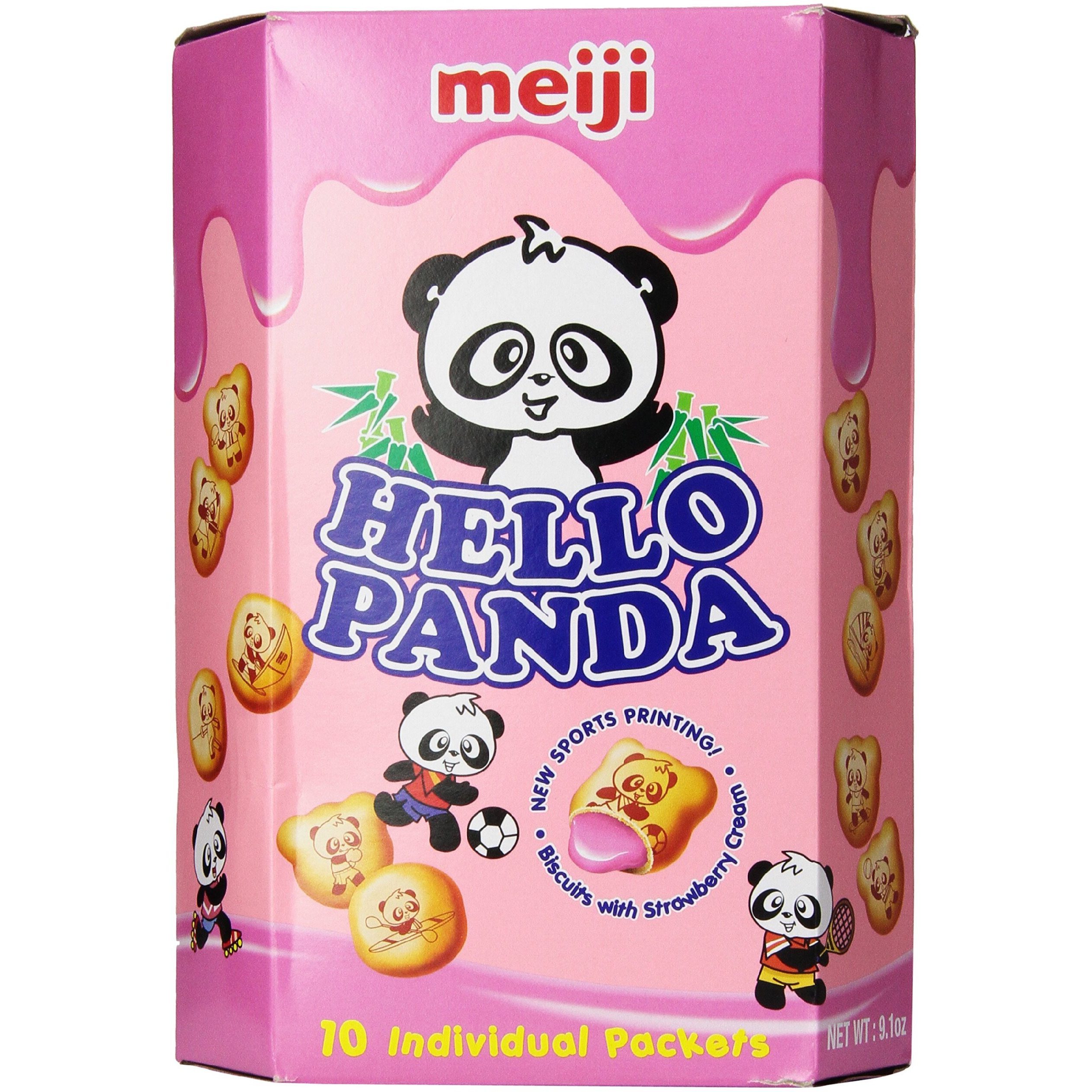 Meiji Hello Panda Cookies-L, Strawberry, 9.1 Ounce