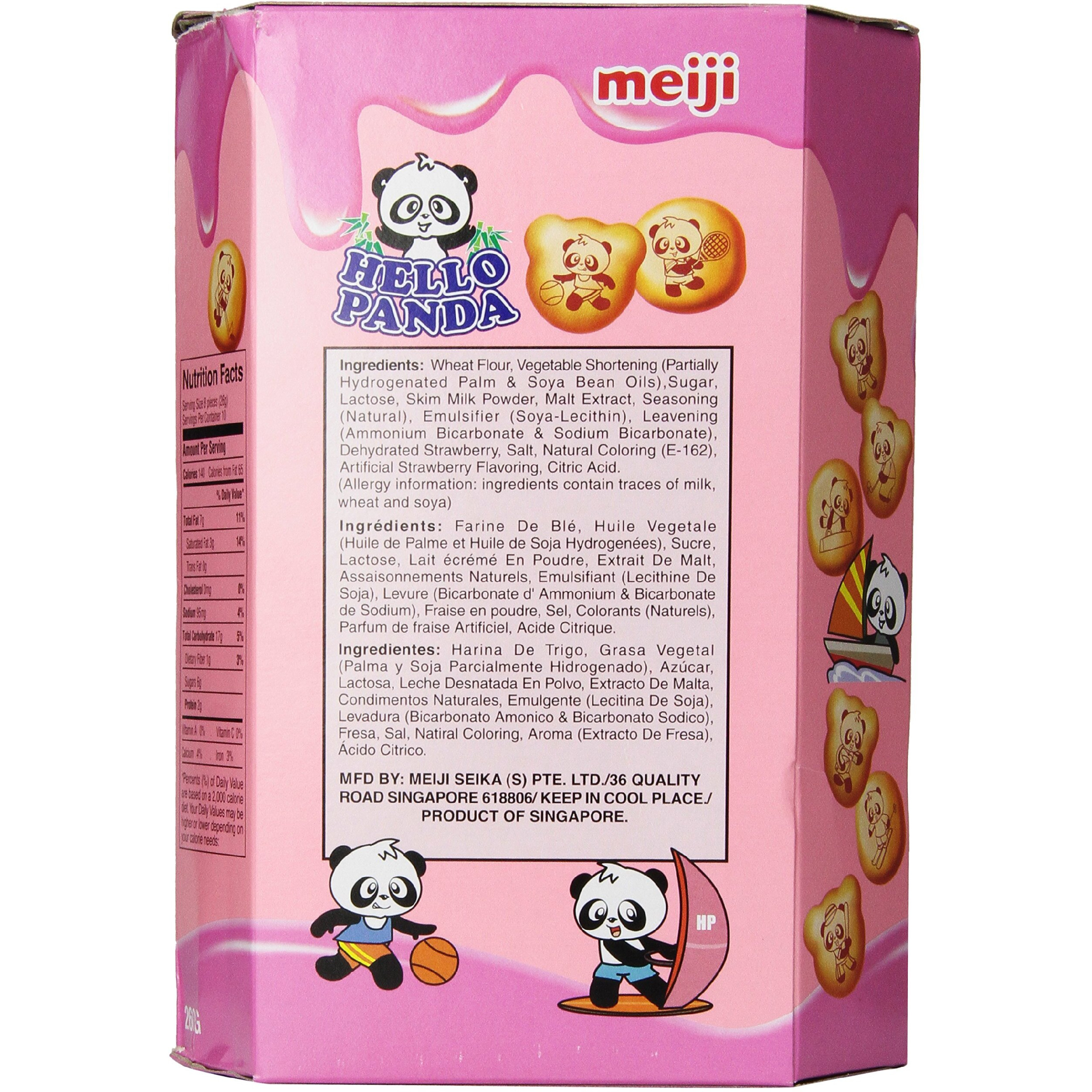 Meiji Hello Panda Cookies-L, Strawberry, 9.1 Ounce