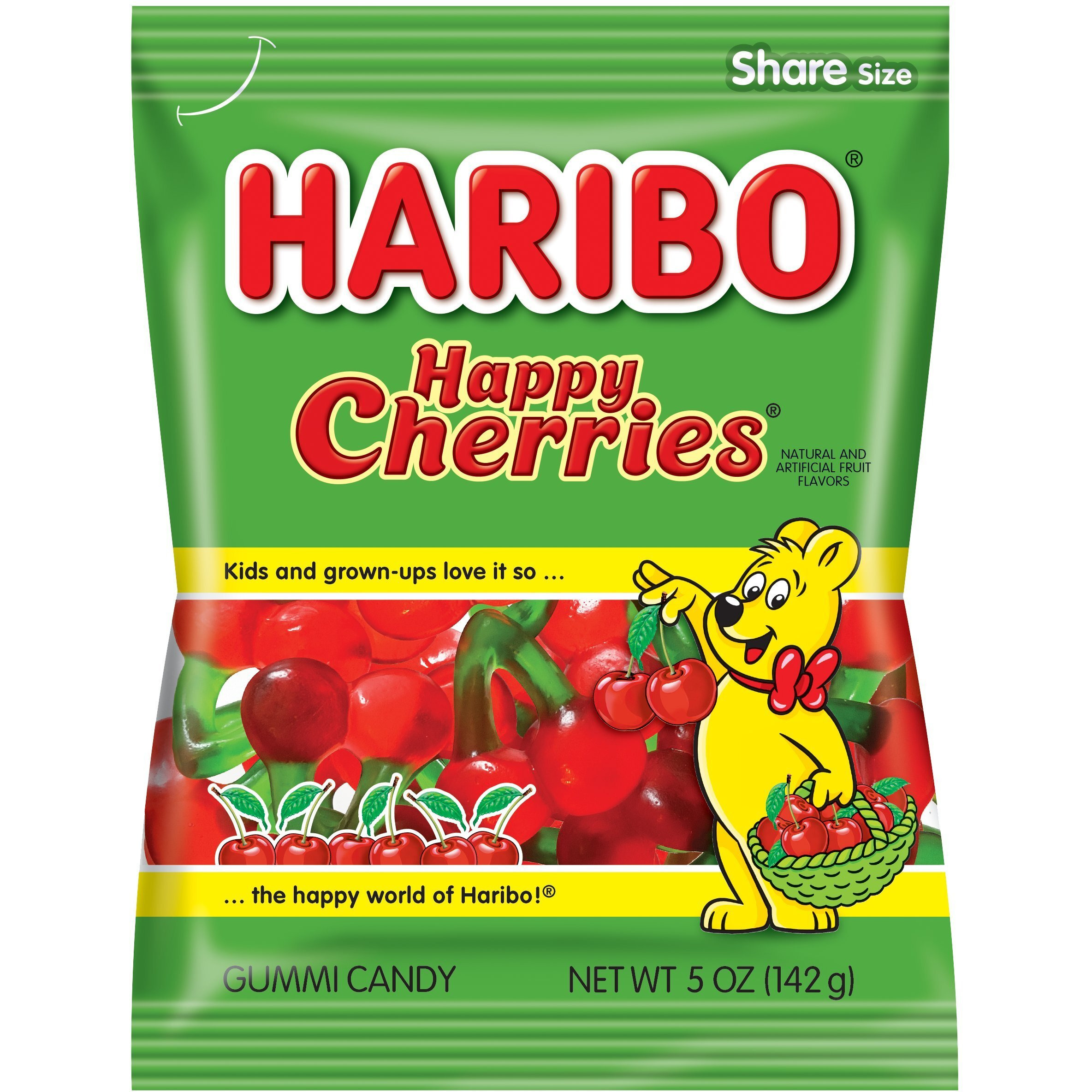Haribo Gummi Candy, Happy Cherries, 5 Oz. Bag (Pack Of 12)