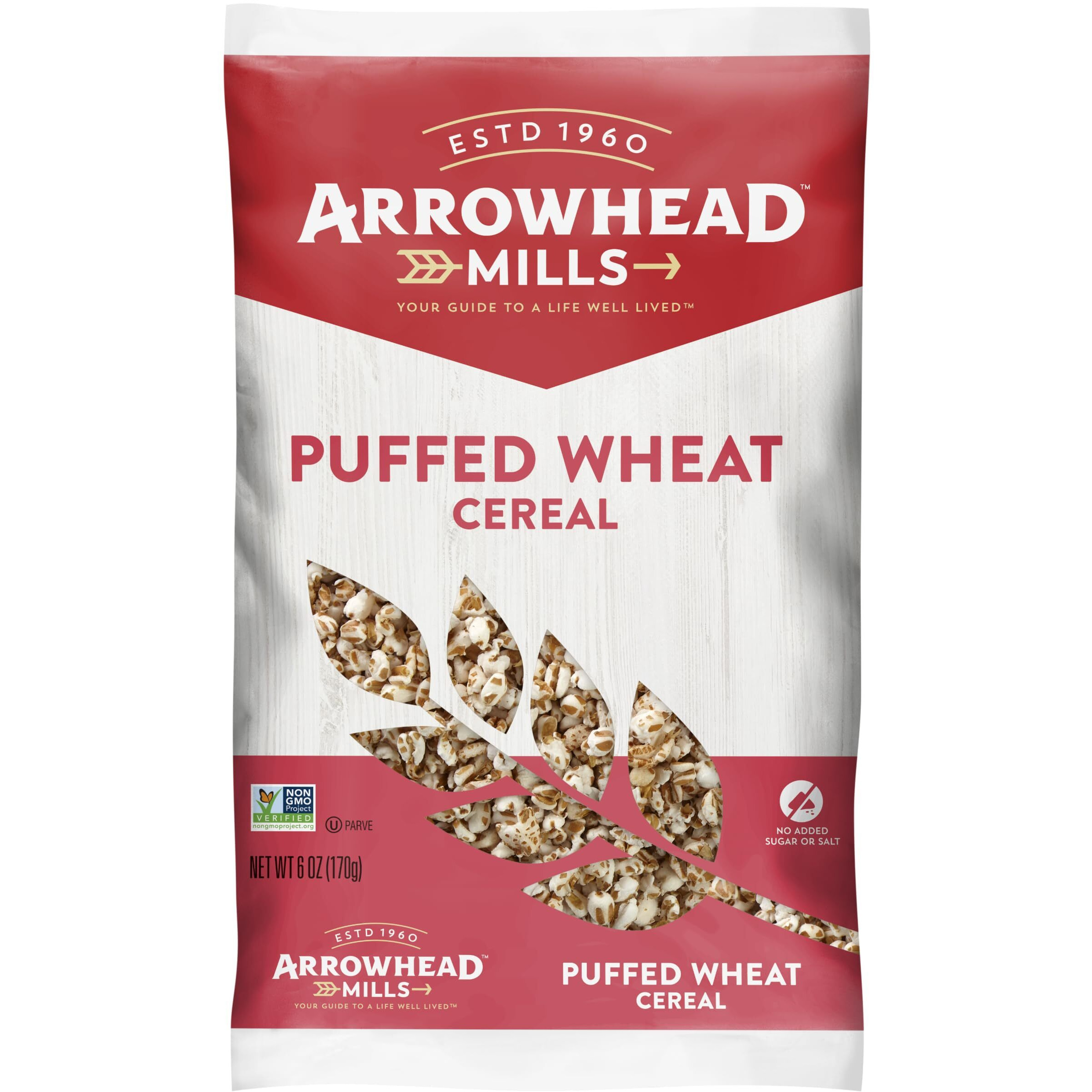 Arrowhead Mills Cereal, Puffed Wheat, 6 Oz. Bag (Pack Of 12)