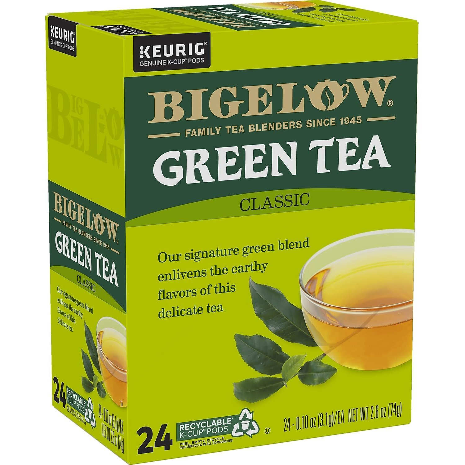 Bigelow Green Tea Keurig Single-Serve K-Cup Pods, 24 Count