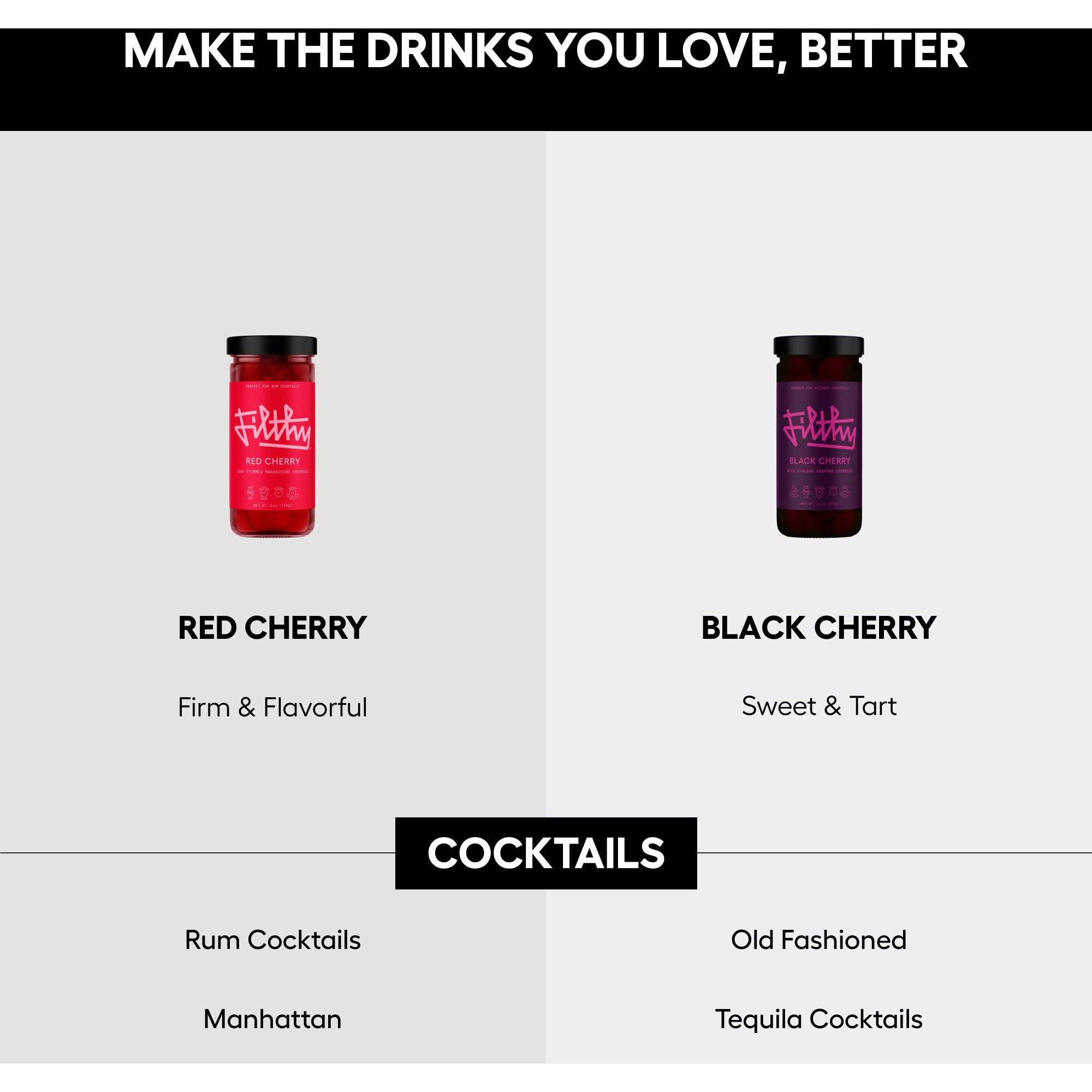 Filthy Black Amarena Cocktail Cherries, 45 Oz Tin, 170 Cherries