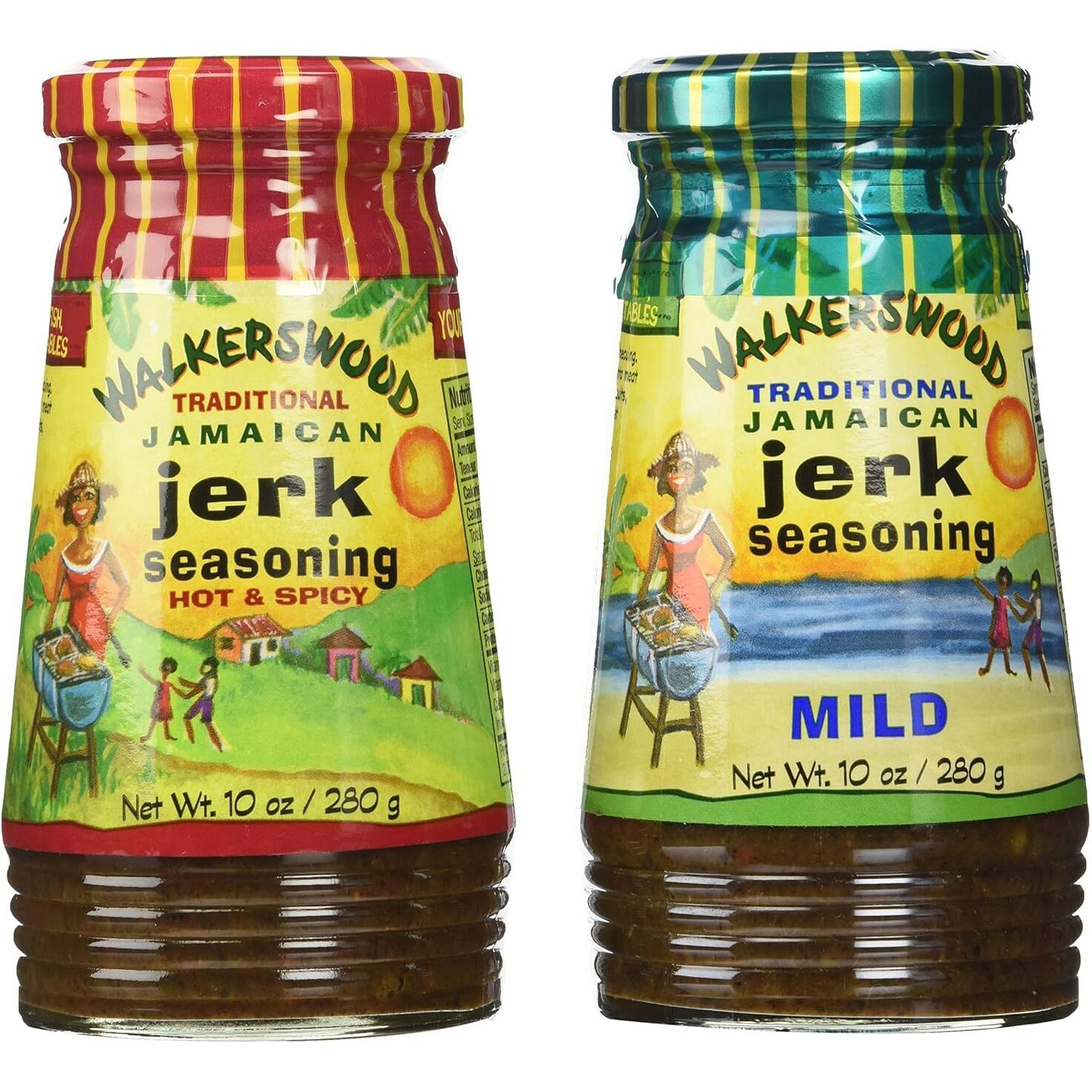 Walkerswood Jamaican Jerk Seasoning Mixed Pack - 10 Oz Each Mild, Hot & Spicy