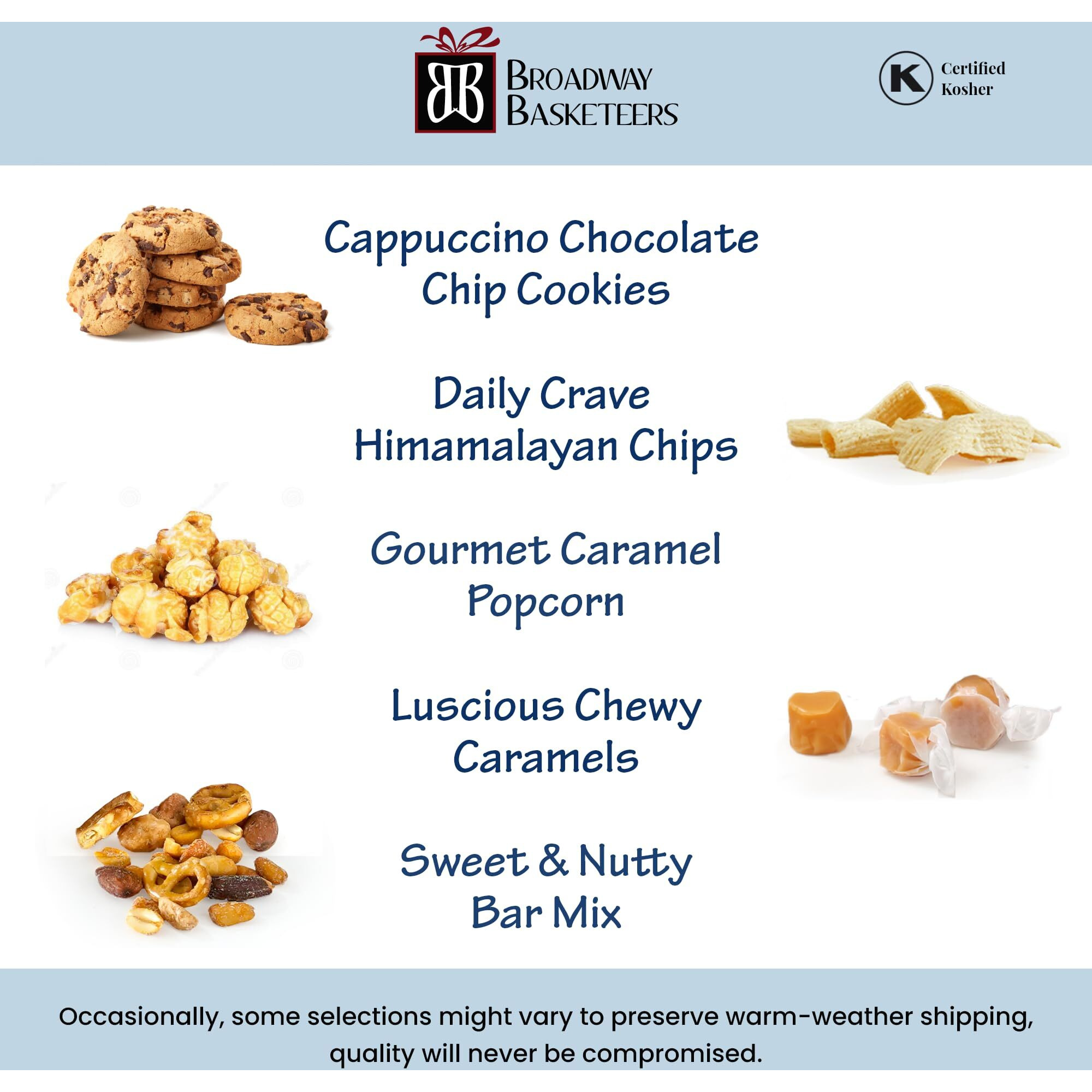 Broadway Basketeers Chocolate Food Gift Basket Tower Snack Gifts For Women, Men, Families, College, Delivery For Appreciation, Thank You, Get Well, Congratulations