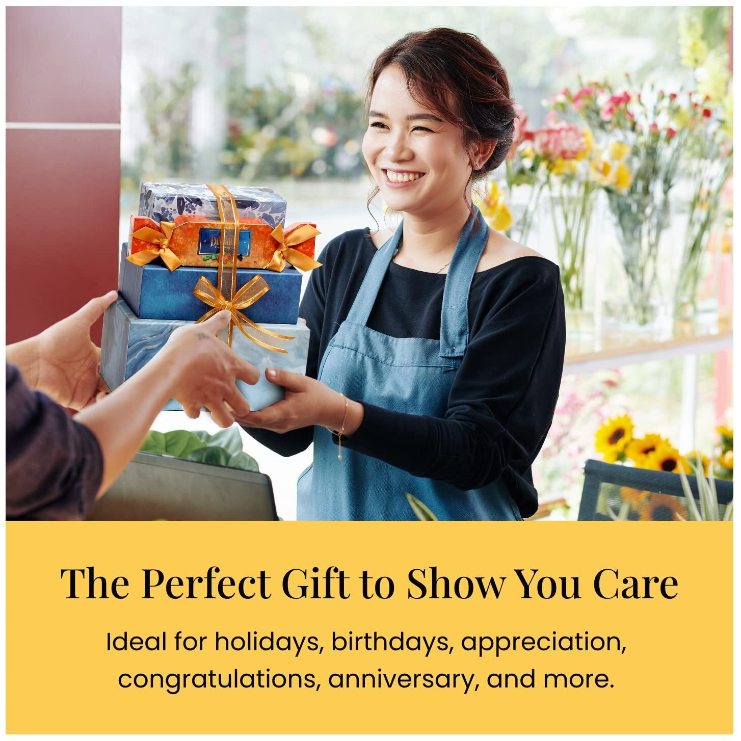 Broadway Basketeers Chocolate Food Gift Basket Tower Snack Gifts For Women, Men, Families, College, Delivery For Appreciation, Thank You, Get Well, Congratulations