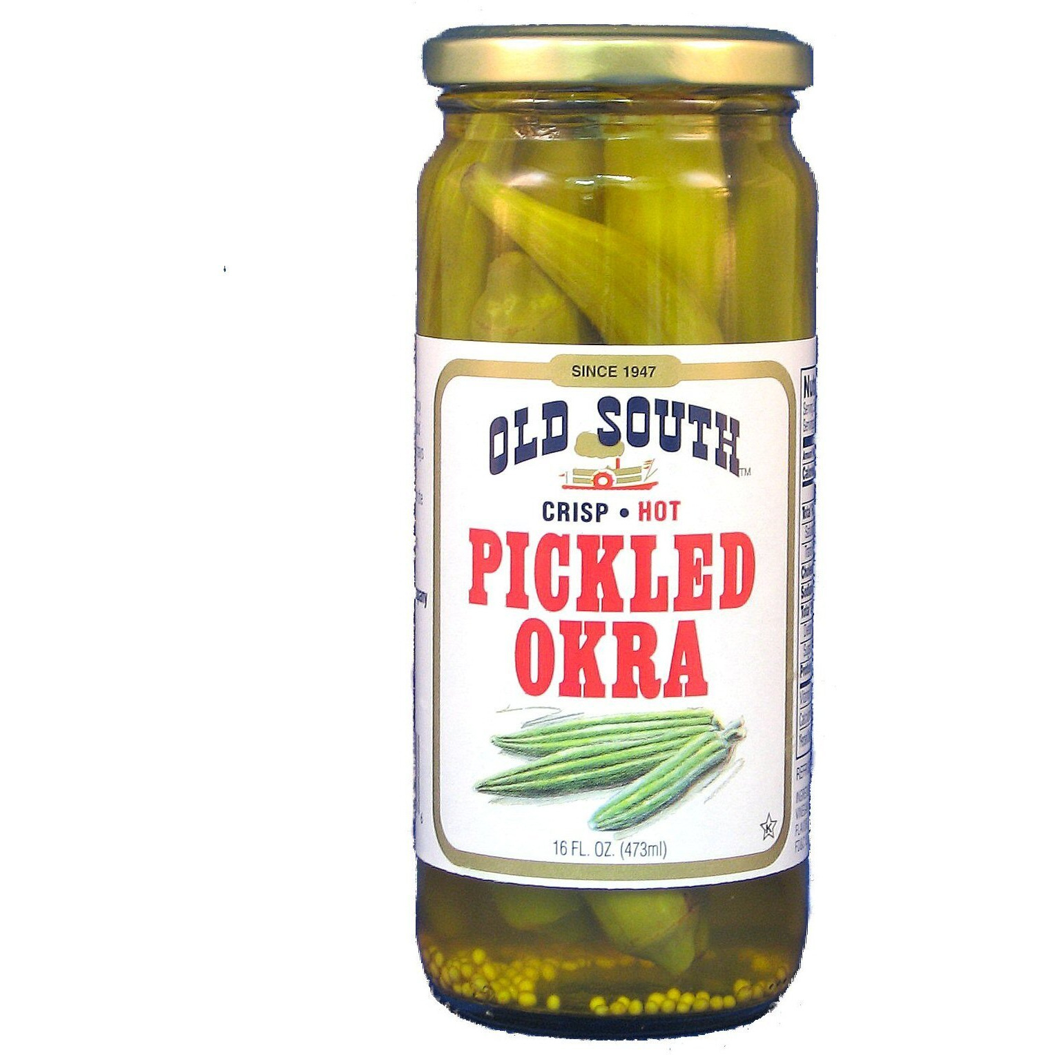 Old South Hot Pickled Okra 16 Oz Jar (2 Pack)