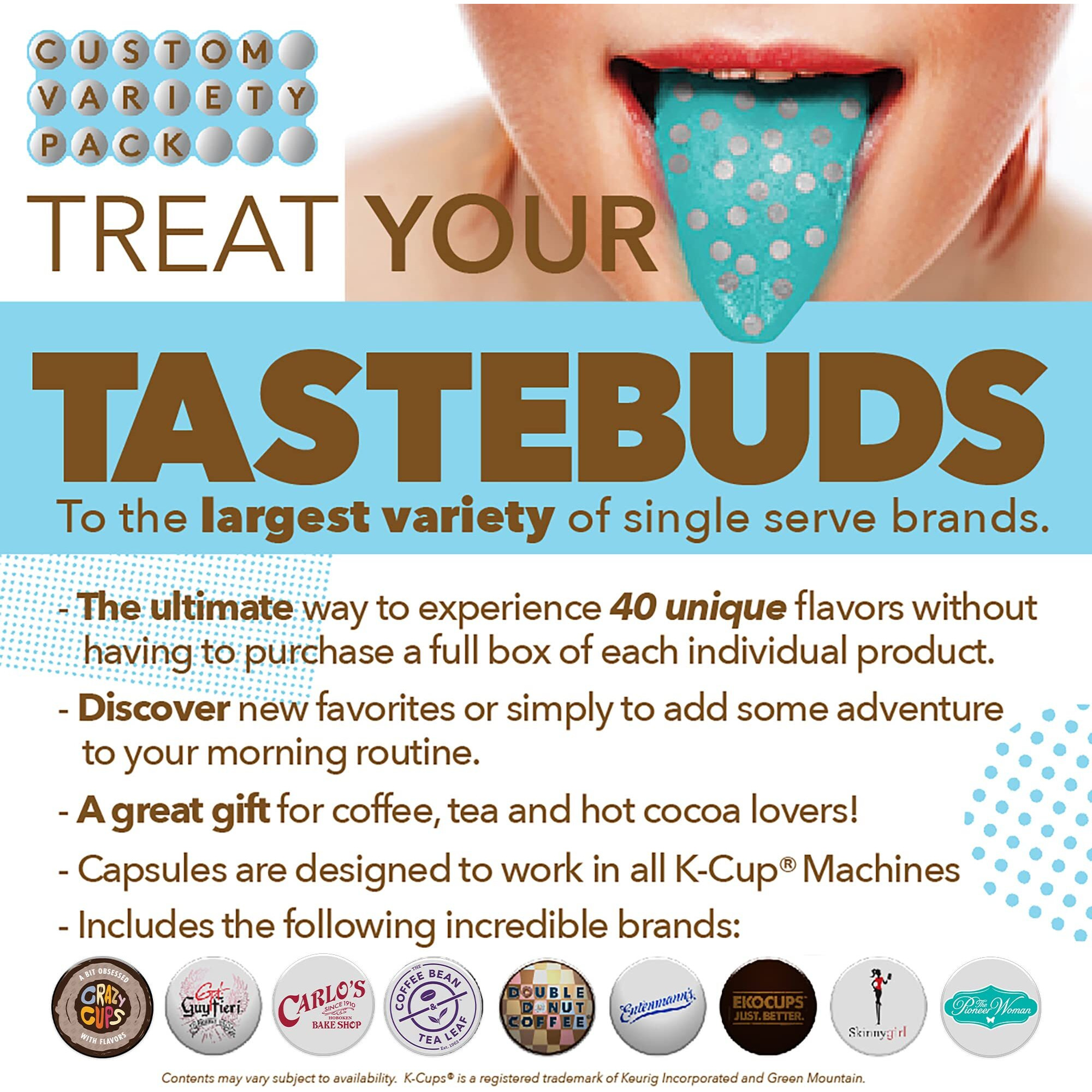 Custom Variety Pack Coffee Pod Variety Pack, Dark Roast And Bold Flavors, Single Serve Cups For Keurig K-Cup Machines - Robust Assortment With No Duplicates, 30 Count - Great Coffee Gift
