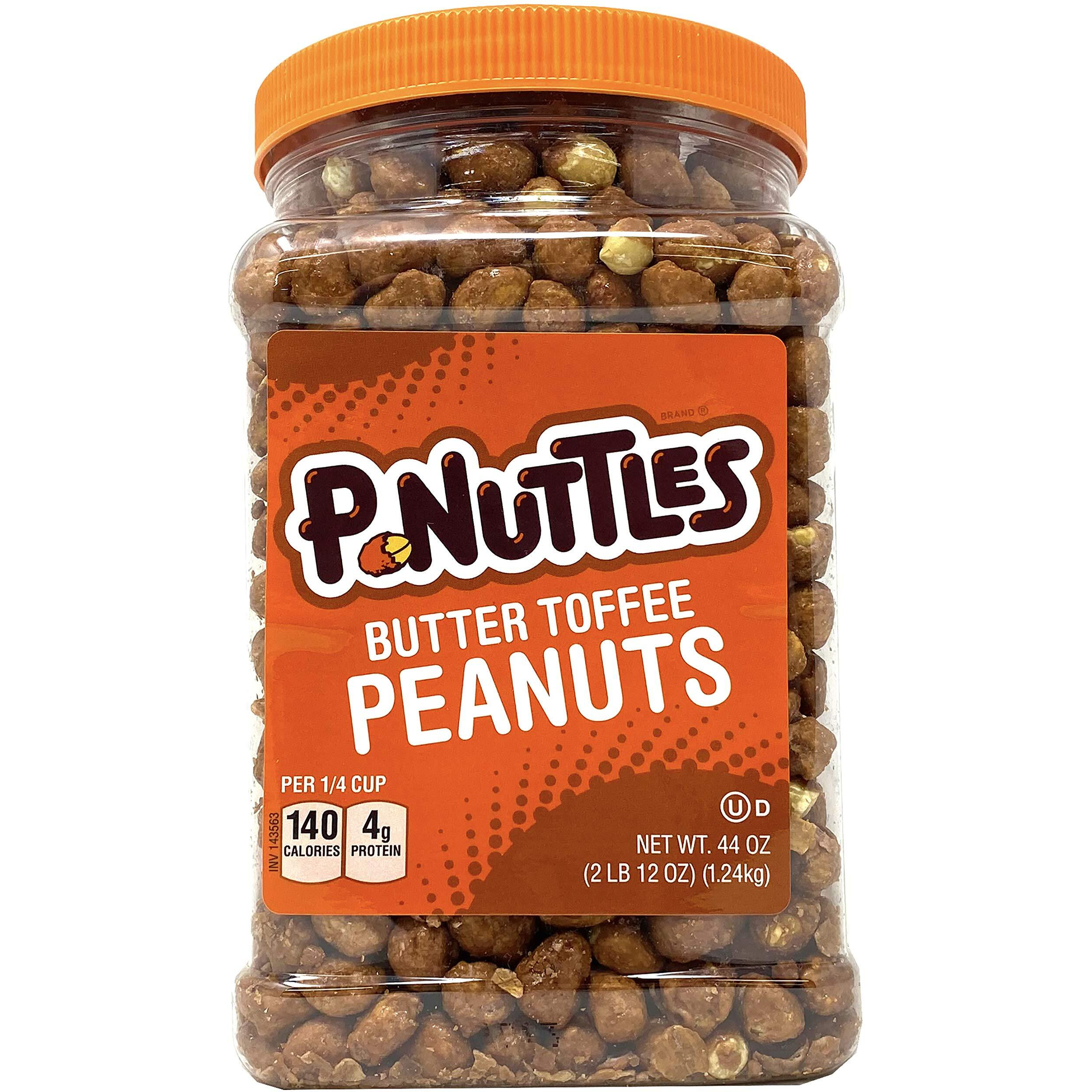 P-Nuttles Butter Toffee Covered Peanuts,Sweet Salty Snack, Toffee Peanuts,Toffee Nuts, 44 Ounce Jar Made In The Usa, Kosher, Peanuts Sweet, Party Snack, Crunchy Nut Snack, Sweet Snack