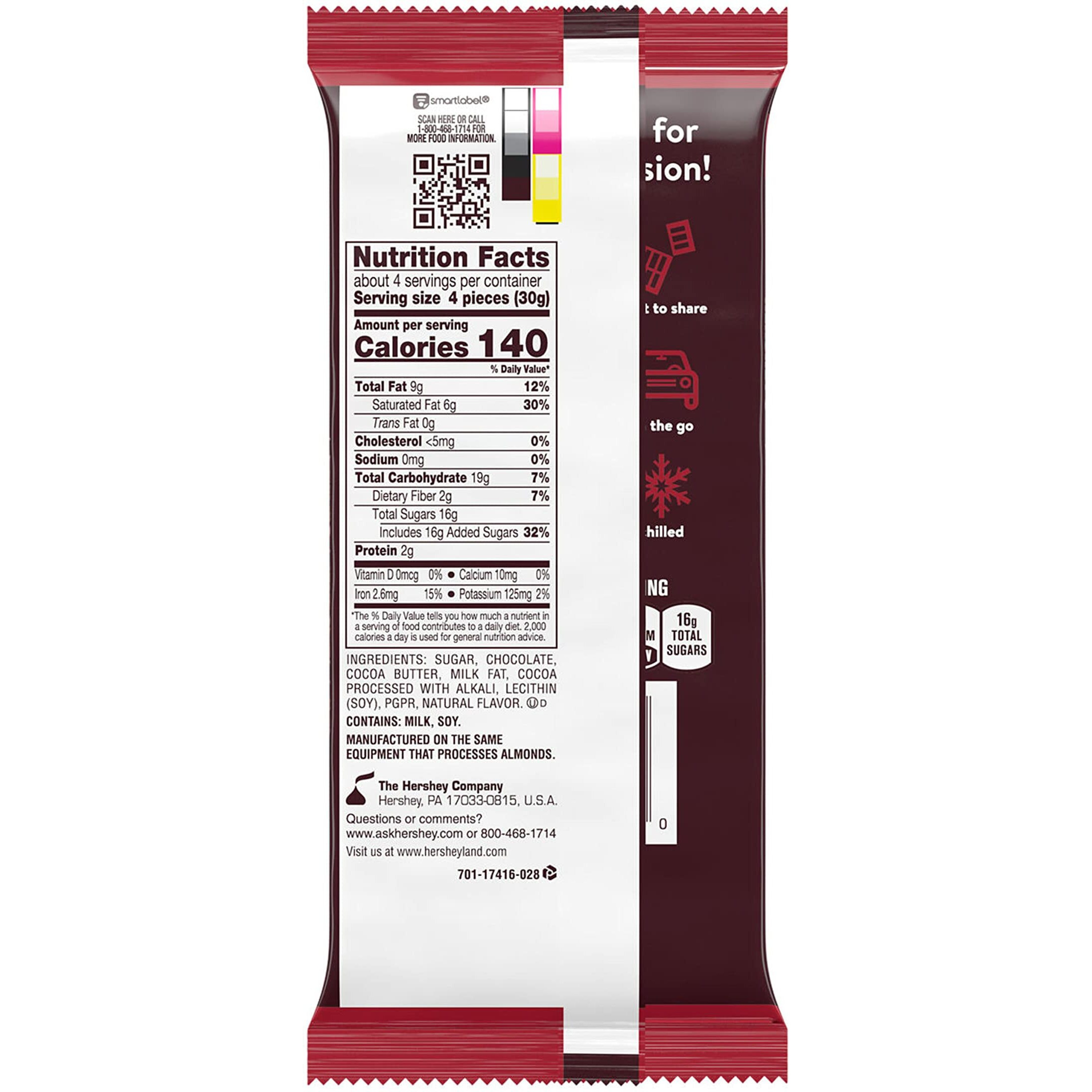 Hershey's Special Dark Mildly Sweet Chocolate Xl, Halloween Candy Bars, 4.25 Oz (12 Count, 16 Pieces)