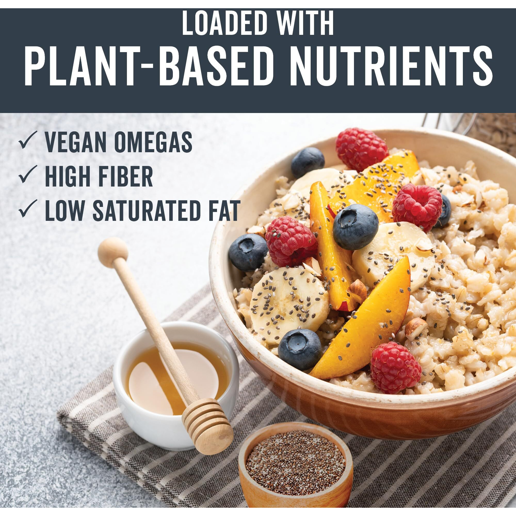 Viva Naturals Organic Chia Seeds 1 Lbs - Plant-Based Omega-3 And Vegan Protein, Non-Gmo Chia Seeds Organic Perfect For Smoothies, Salads And Chia Seed Pudding, Black Chia Seeds Bulk