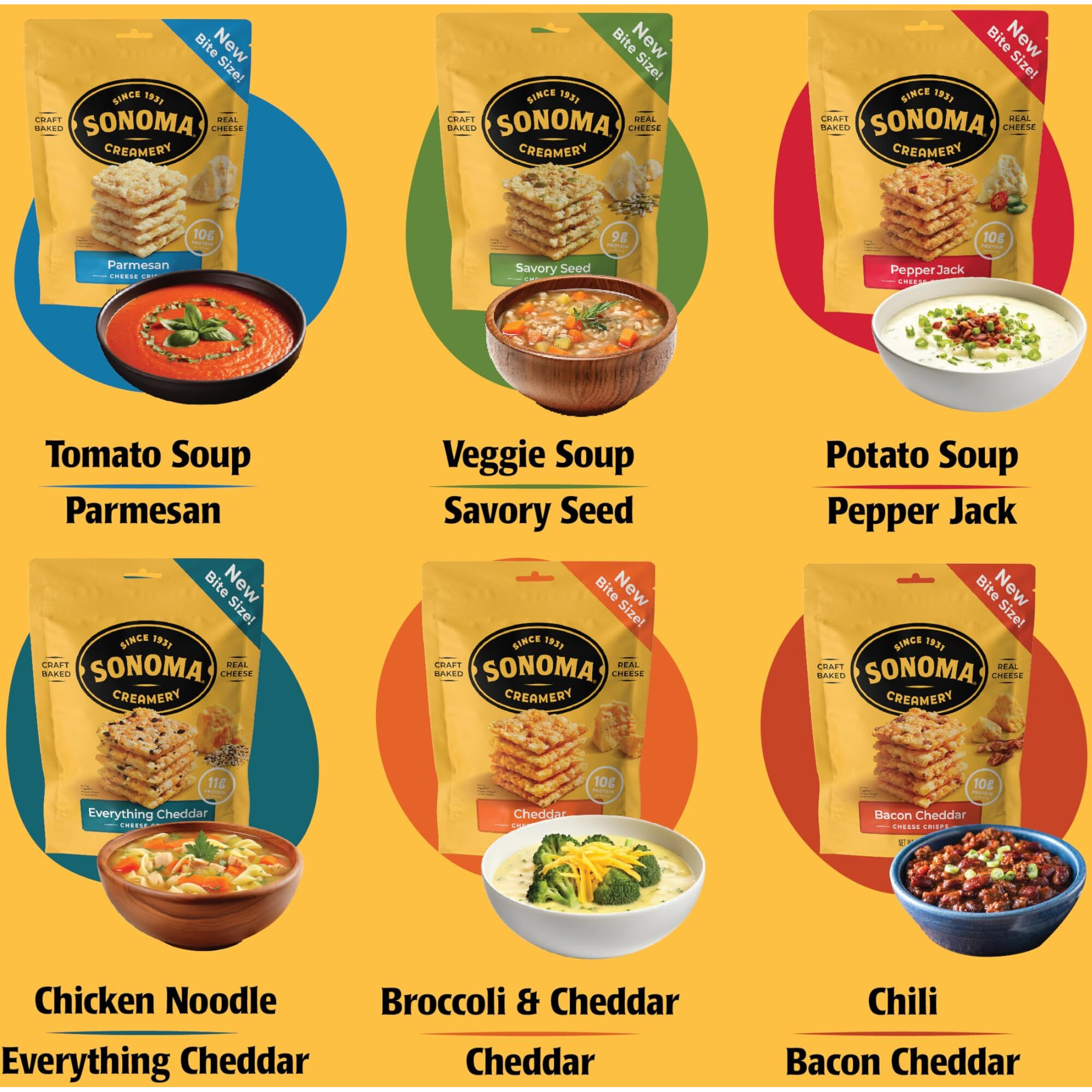 Sonoma Creamery - Cheese Crisps, Pepper Jack, 2.25 Oz (6 Count) | Savory Snack | High Protein | Low Carb | Gluten Free |Keto-Friendly