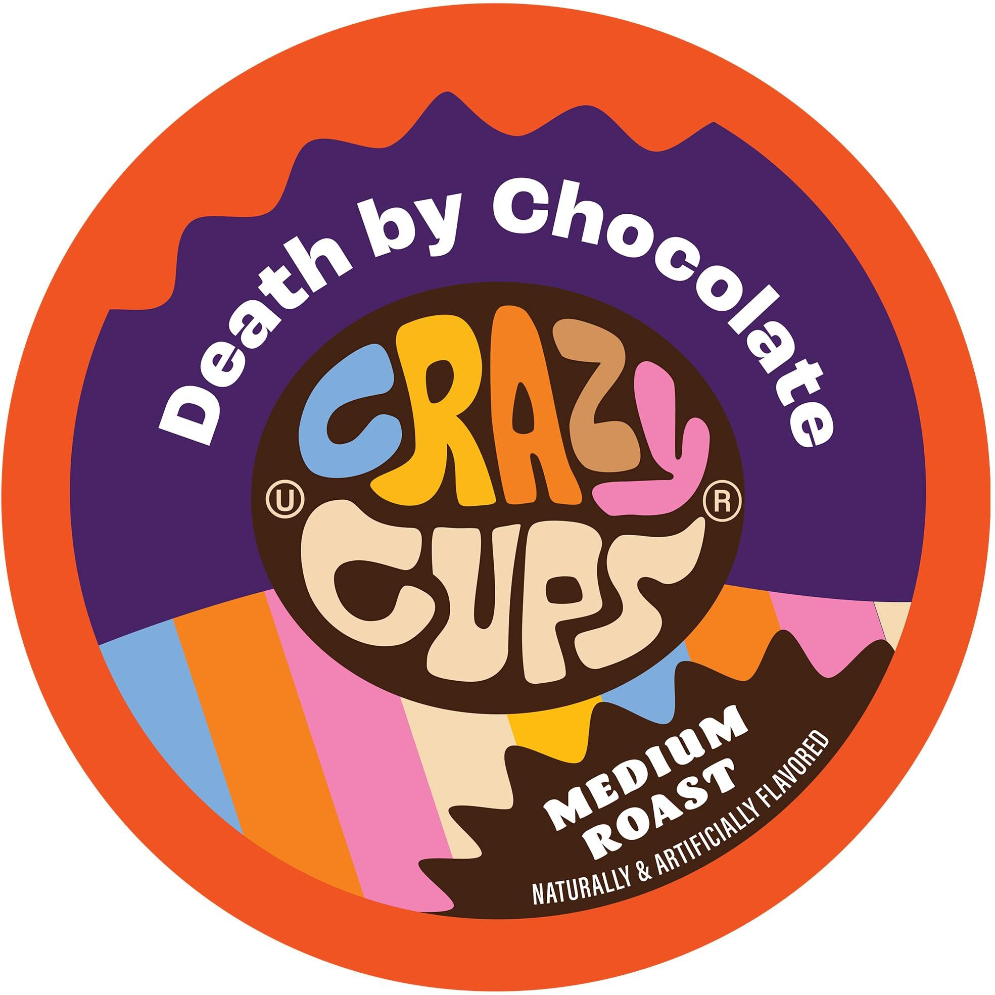 Crazy Cups Flavored Coffee For Keurig K-Cup Machines, Death By Chocolate, Hot Or Iced Coffee, 22 Single Serve, Recyclable Pods