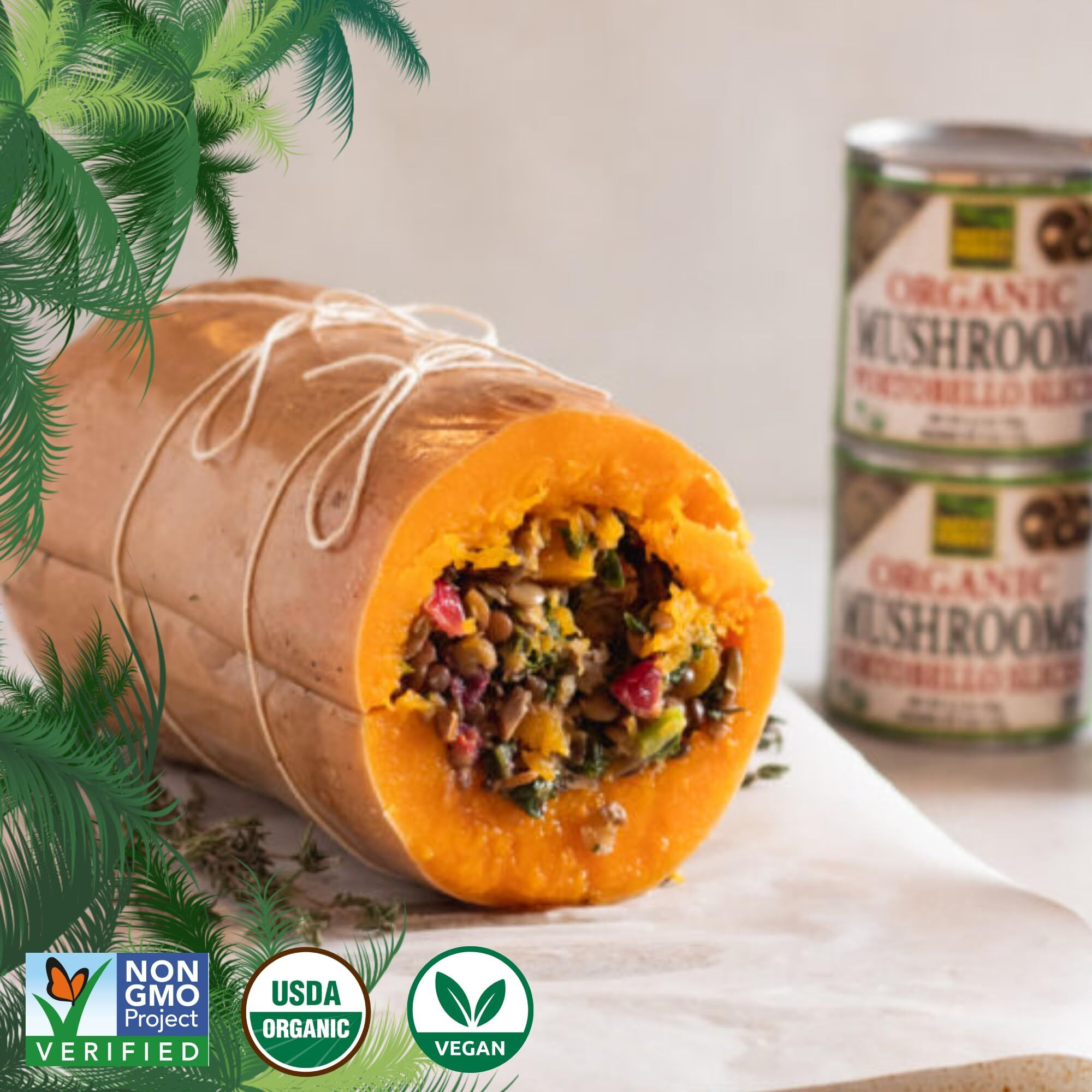 Native Forest Organic Portobello Mushroom Slices  Canned Mushrooms, Low Calories & Fat, Non-Gmo Project Verified, Usda Organic  6.5 Oz (Pack Of 12)