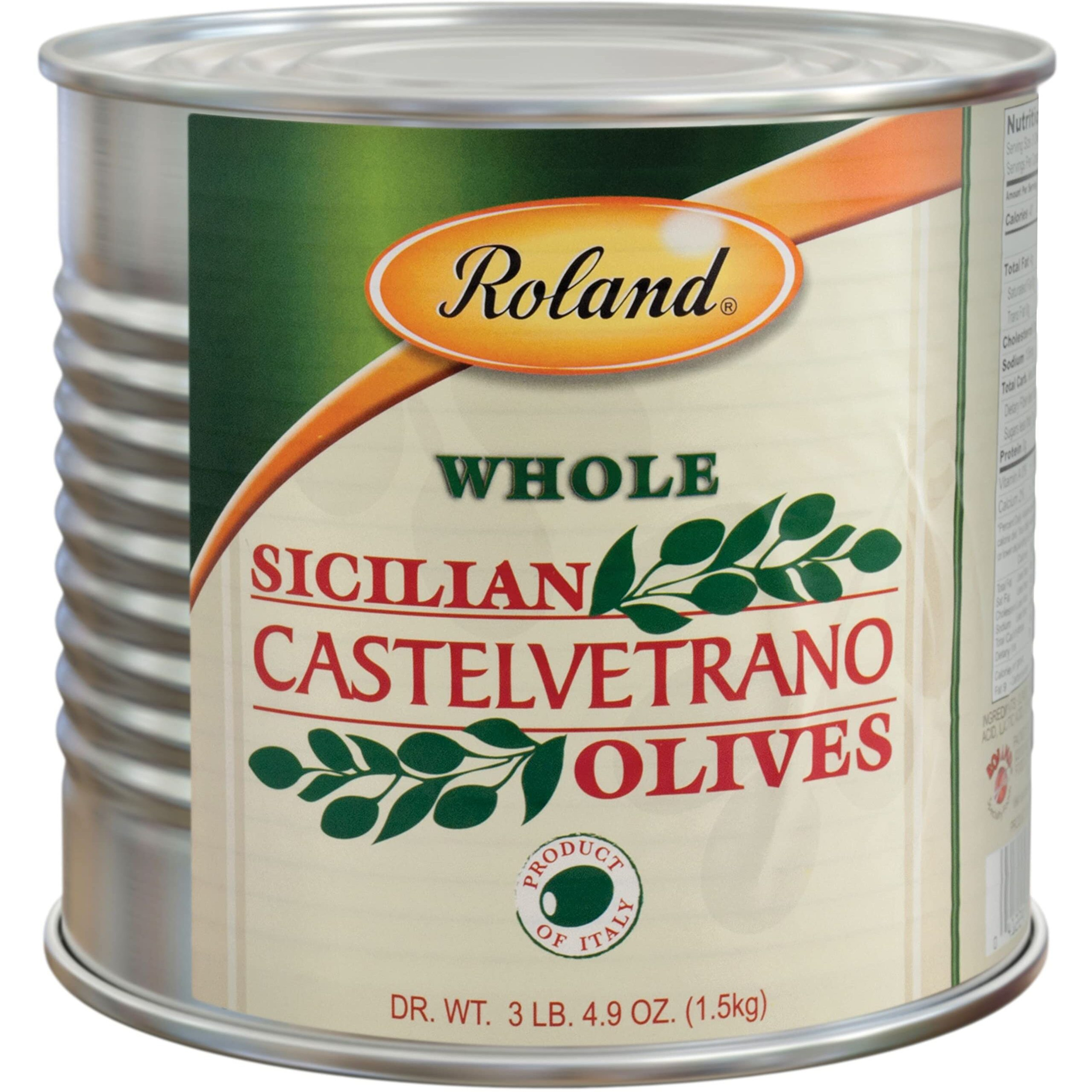 Roland Foods Whole Castelvetrano Olives, Specialty Imported Food, 3 Lb 4.9 Oz Can