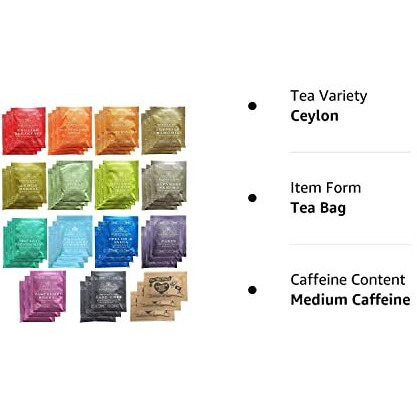 Harney & Sons Assorted Tea Bag Sampler 42 Count With Honey Crystal Packs Great For Birthday, Hostess And Co-Worker Gifts