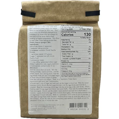 Authentic Foods Potato Starch - 3 Lb