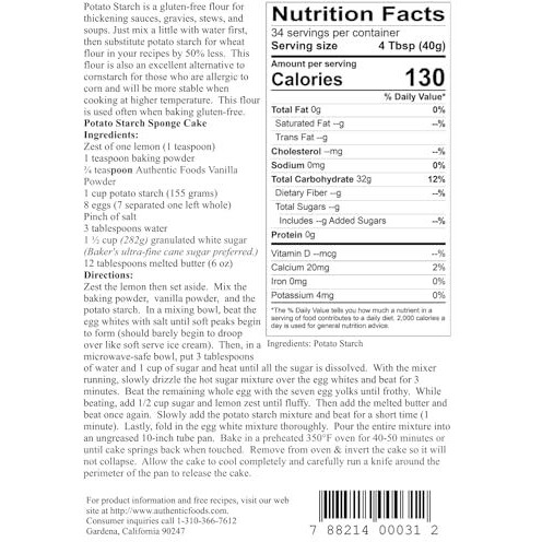 Authentic Foods Potato Starch - 3 Lb