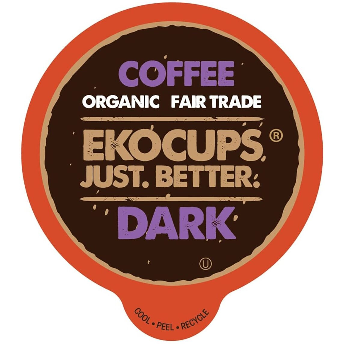 Ekocups Organic Dark Roast Coffee Pods, Strong Bold Dark Roast Flavor - Usda Certified Organic - Single Serve Cups For Keurig K Cups Coffee Makers, Box Of 40 Recyclable Capsules