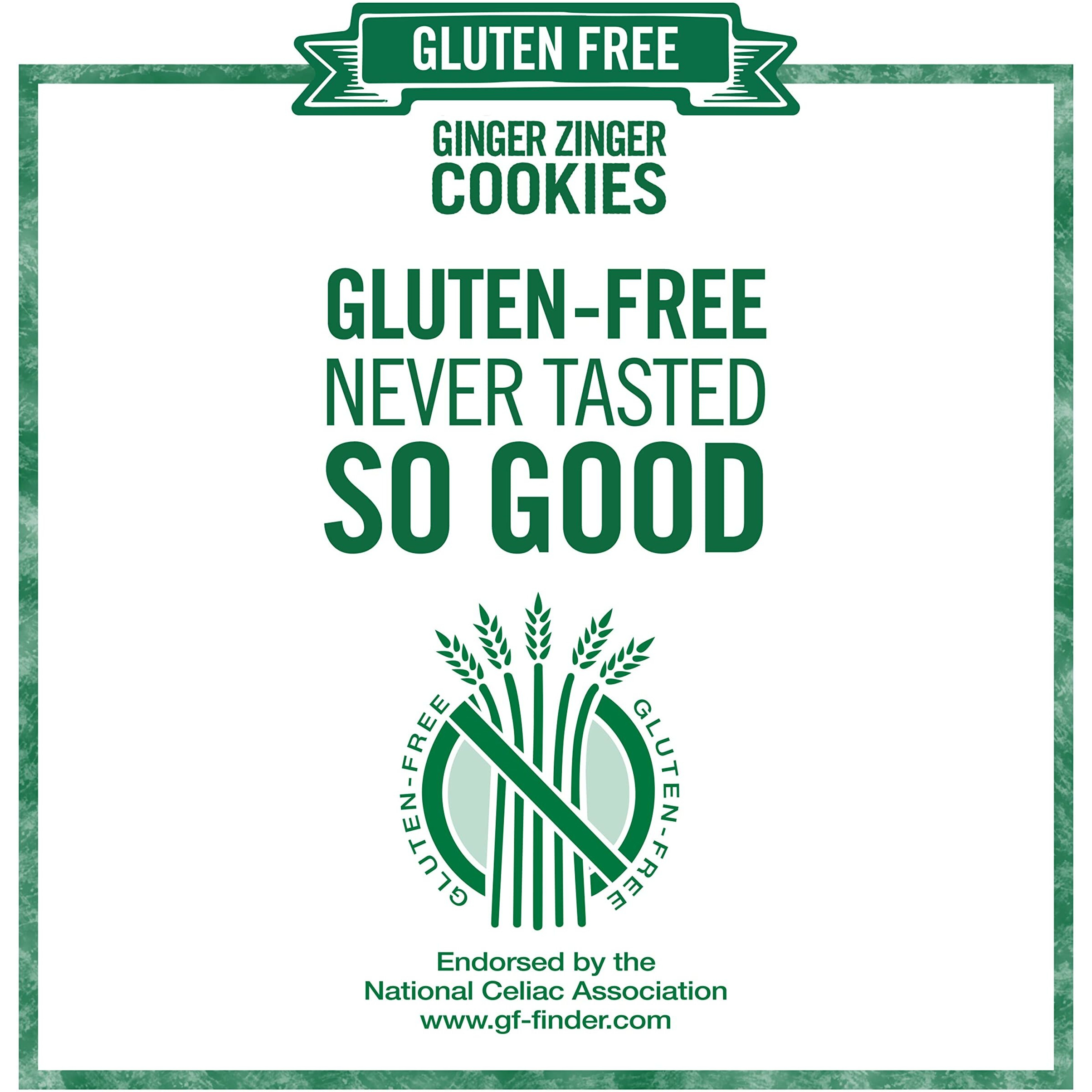 Tate's Bake Shop Gluten Free Ginger Zinger Cookies, 4 - 7 Oz Bags