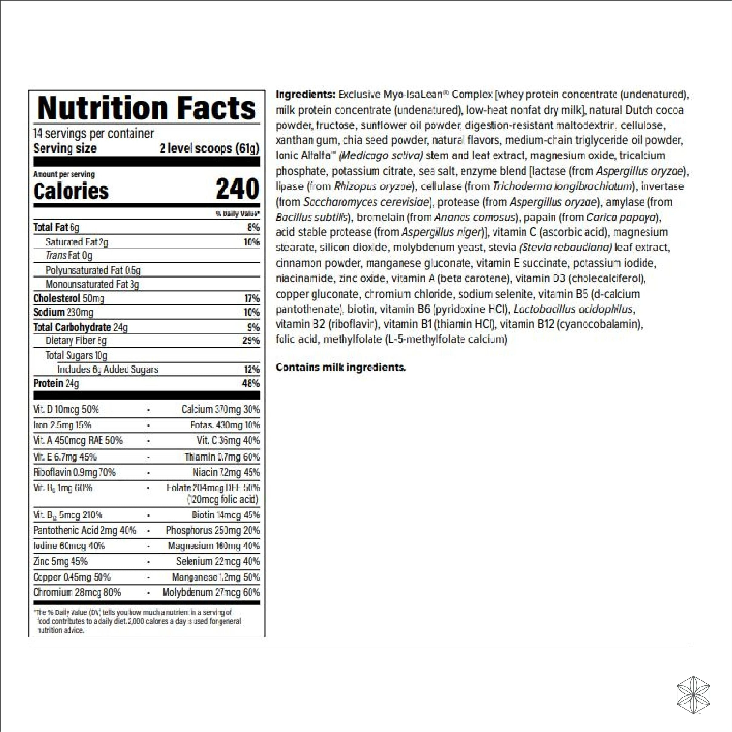 Isagenix Isalean Shake - Meal Replacement Protein Shake Supports Healthy Weight & Muscle Growth - Protein Powder Enriched With 23 Vitamins - Creamy Dutch Chocolate, 30.1 Oz (14 Servings)