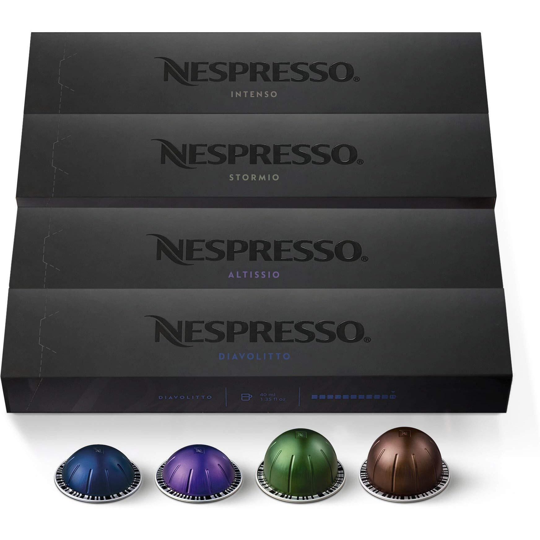 Nespresso Capsules Vertuo, Dark Assortment Variety Pack, Dark Roast Coffee & Espresso, 40-Count Coffee & Espresso Pods, Brews 7.8 Oz. And 1.35Oz.