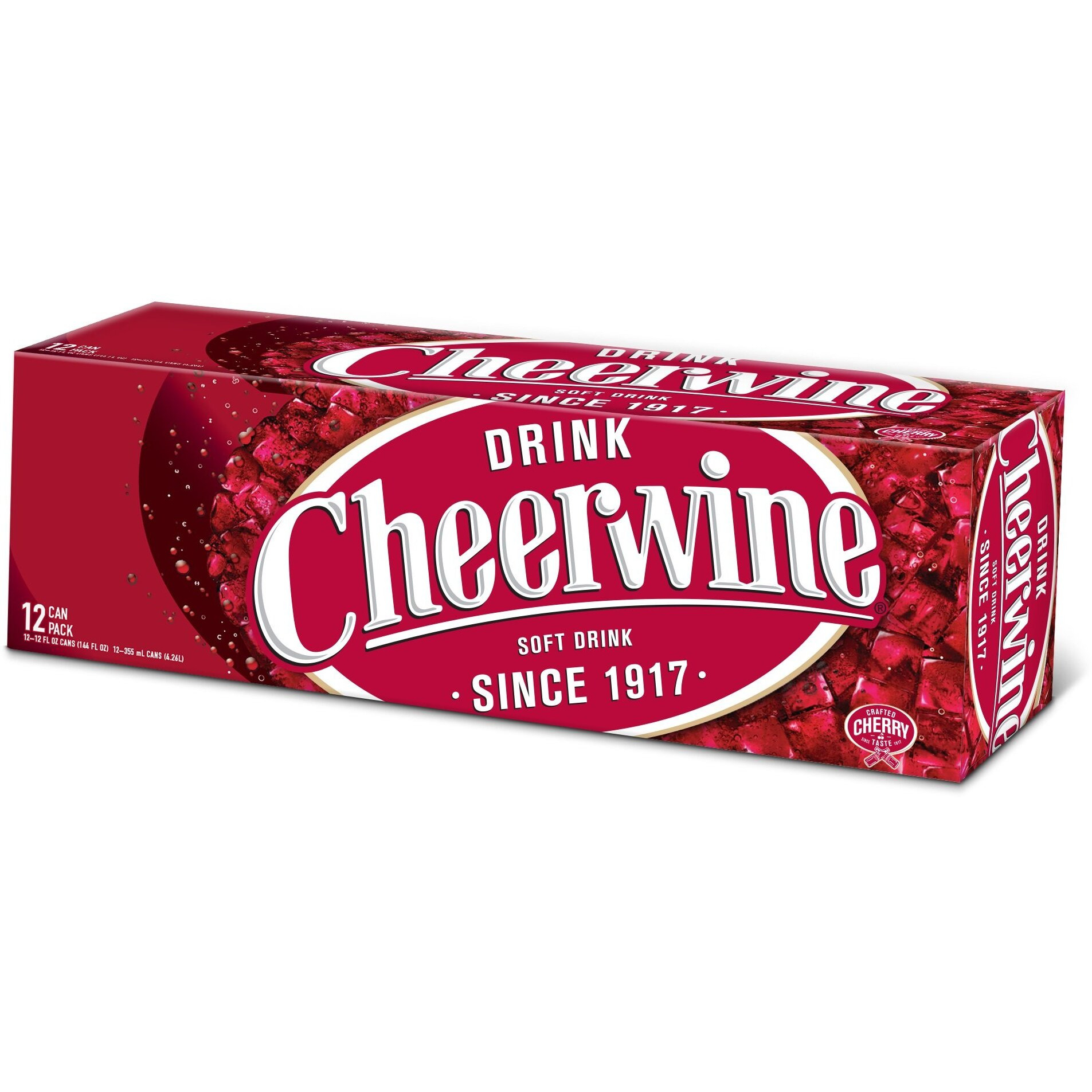Cheerwine Cherry Fridge Pack Soft Drink, 12 Ounce (12 Cans)