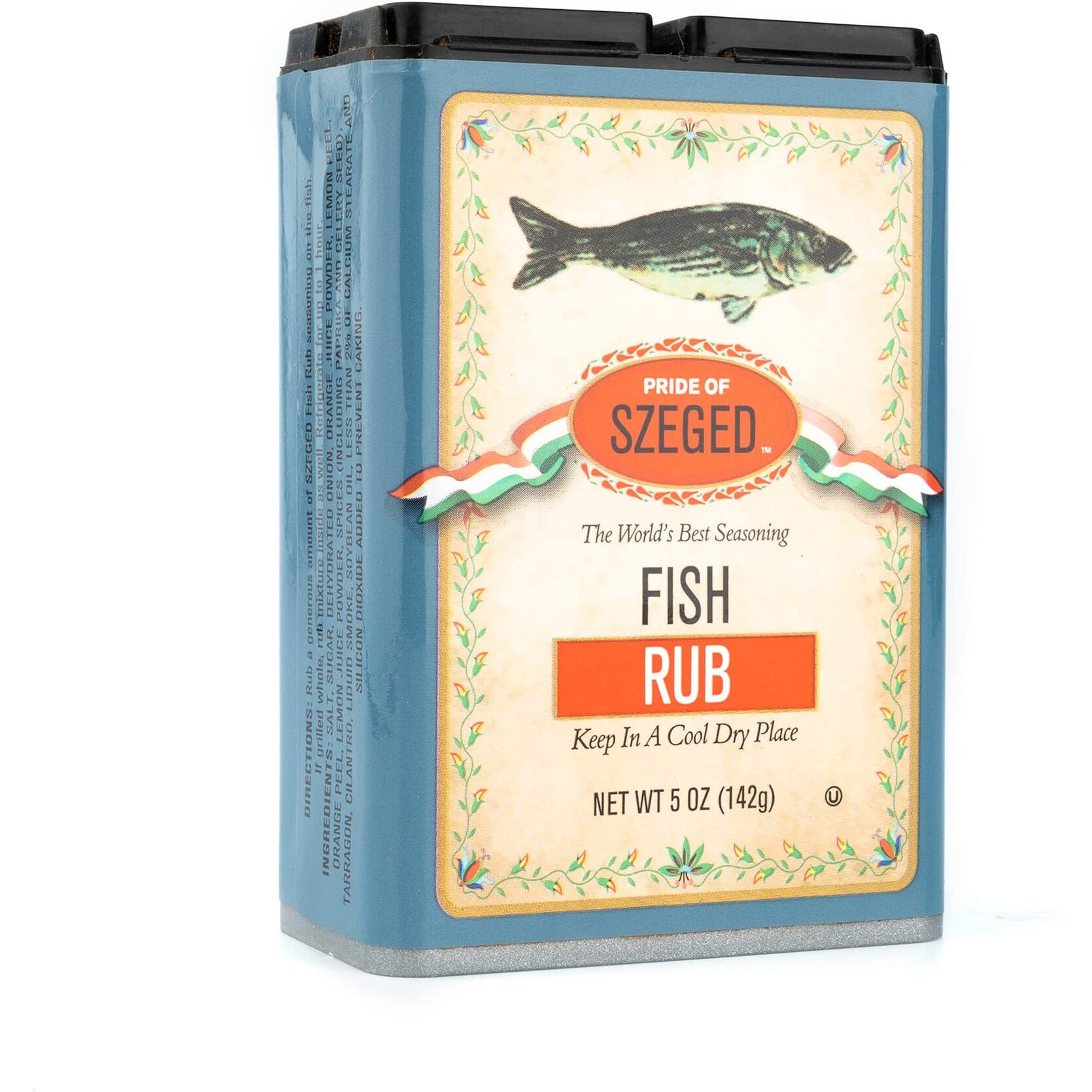 Pride Of Szeged Fish Rub, Seafood Herb Seasoning Spice Mix, 5Oz. Tin (142G), 1-Count