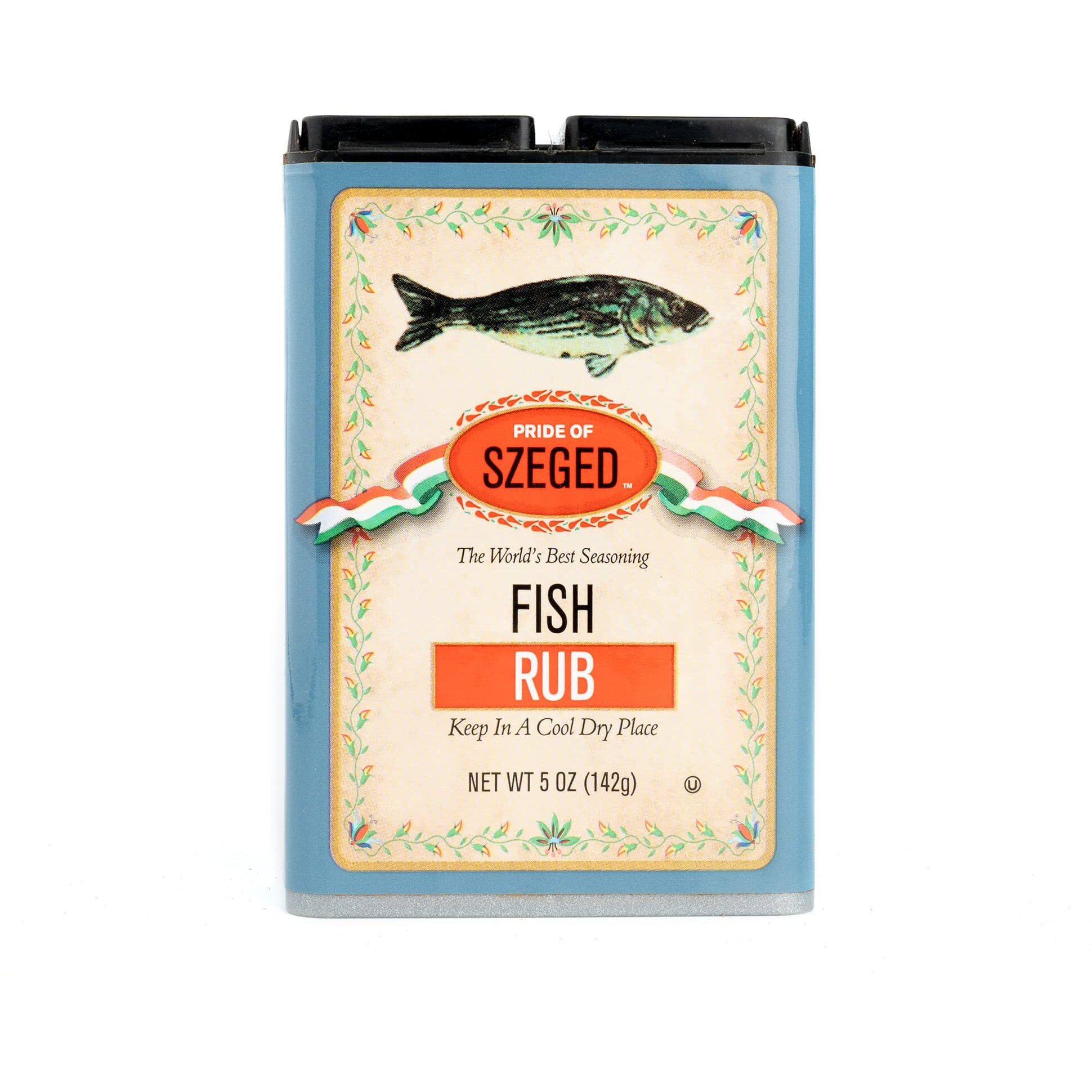 Pride Of Szeged Fish Rub, Seafood Herb Seasoning Spice Mix, 5Oz. Tin (142G), 1-Count