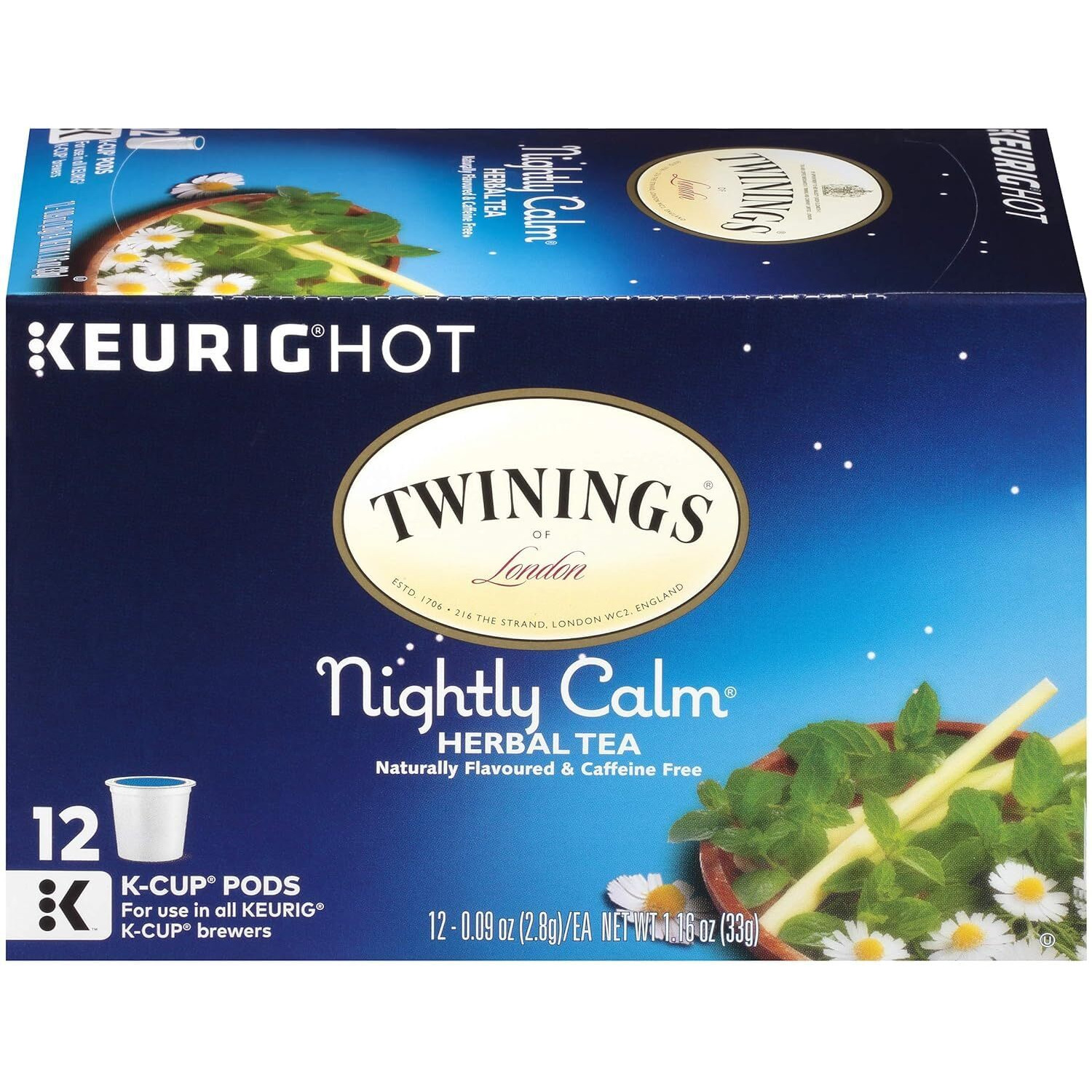 Twinings Of London Sleep Nightly Calm Single Serve K-Cup Pods For Keurig, 12 Count (Pack Of 1)