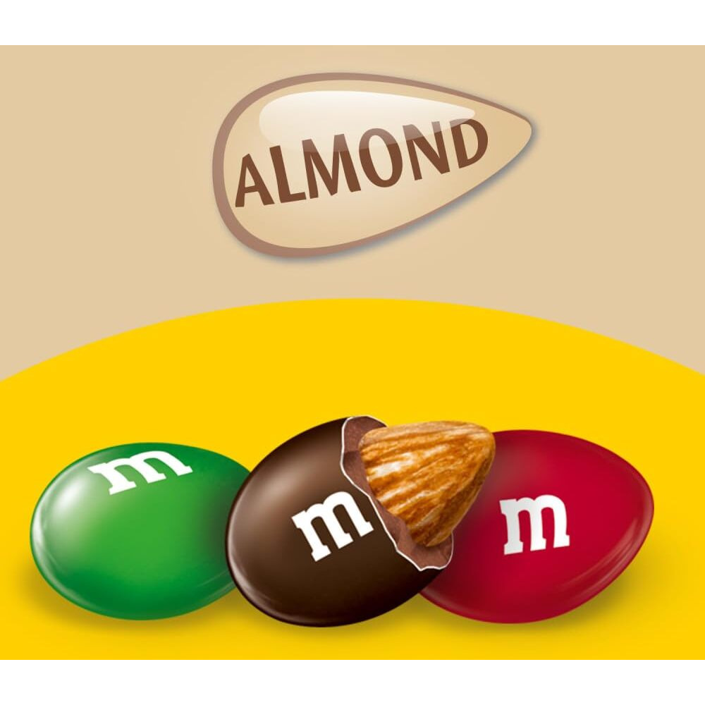 M&M's Almond Chocolate Candy Sharing Size 2.83-Ounce Pouch 18-Count Box