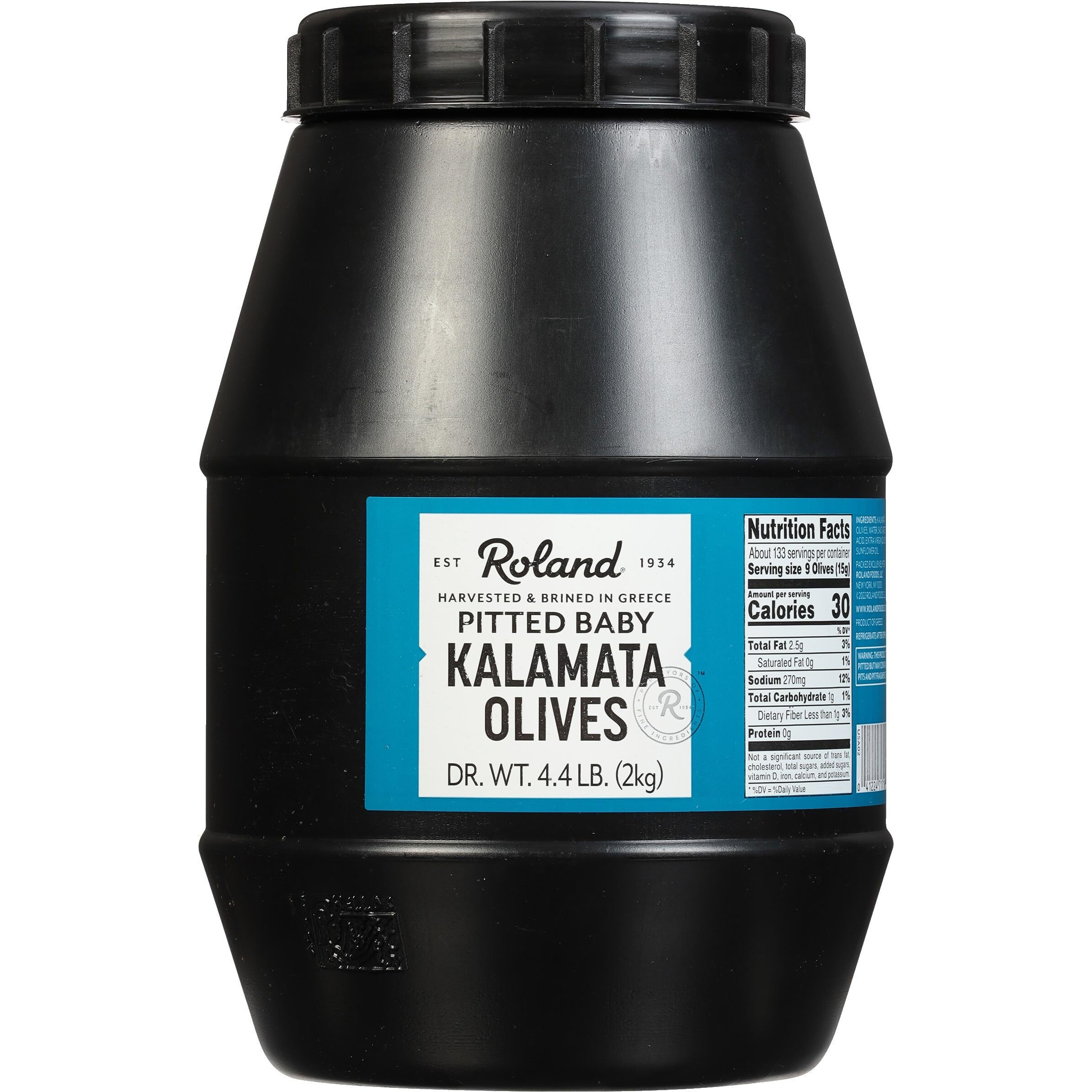 Roland Foods Pitted Baby Kalamata Olives From Greece, 4.4 Pound, Packaging May Vary