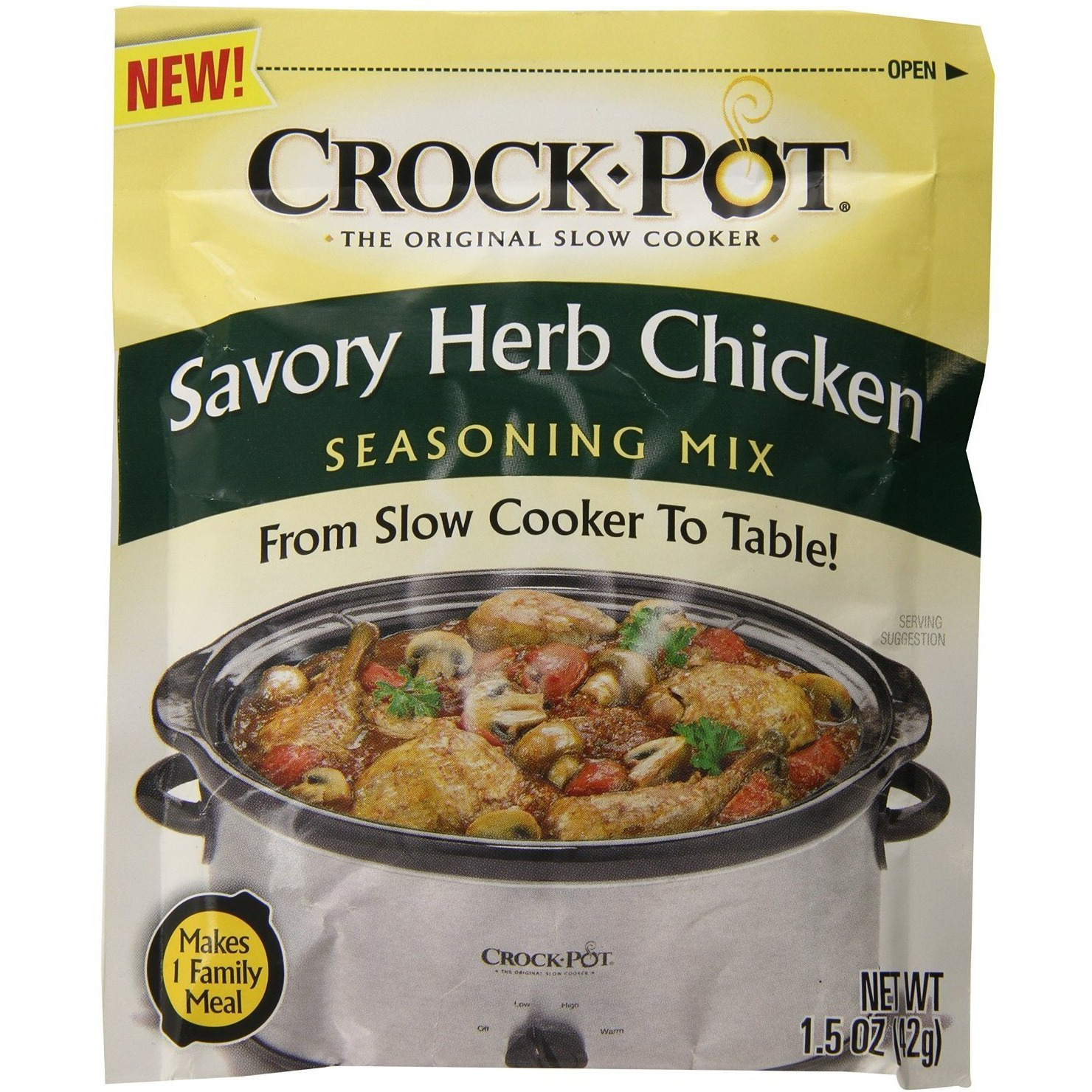 Crock Pot Savory Herb Chicken Seasoning Mix (Pack Of 4) 1.5 Oz Packets
