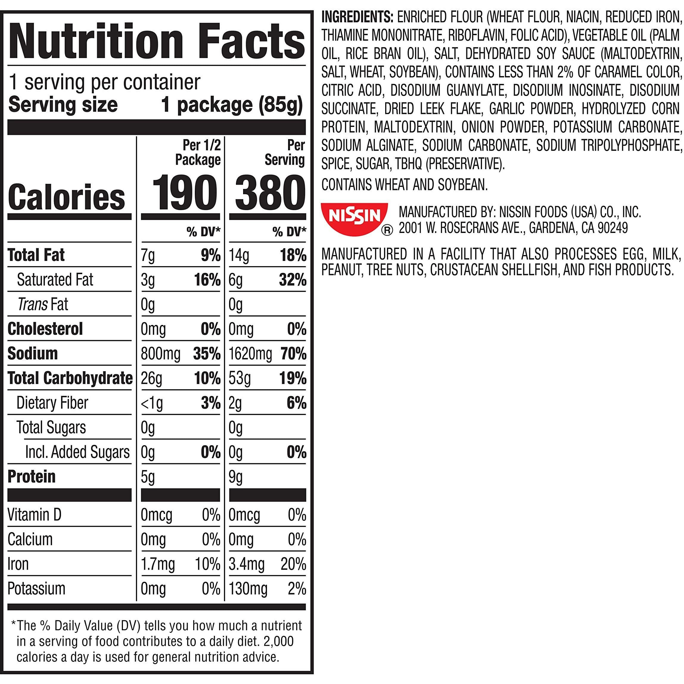 Nissin Top Ramen Noodle Soup, Soy Sauce, 3 Ounce (Pack Of 24)