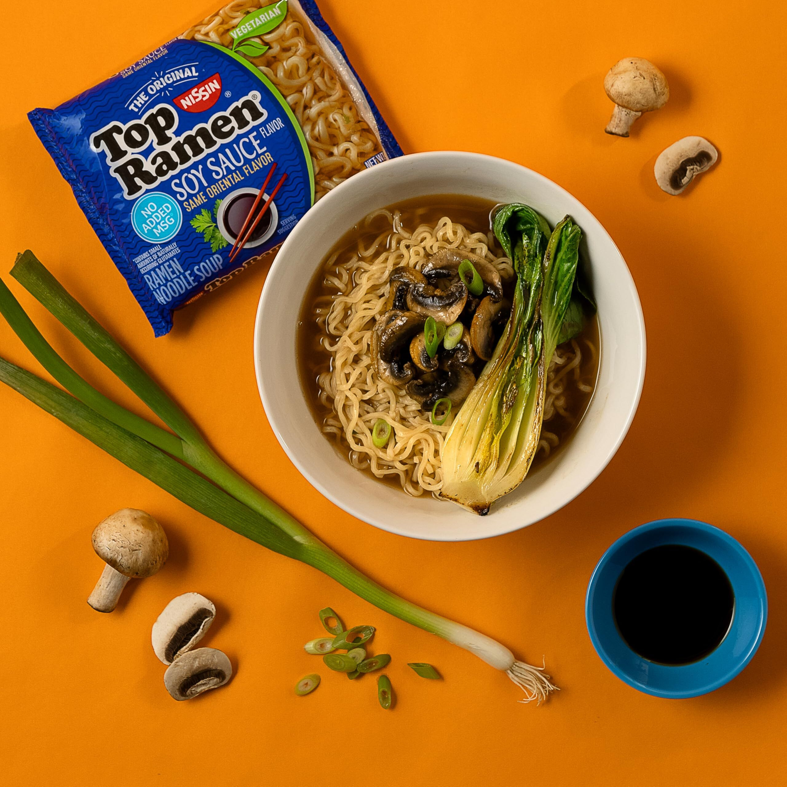 Nissin Top Ramen Noodle Soup, Soy Sauce, 3 Ounce (Pack Of 24)