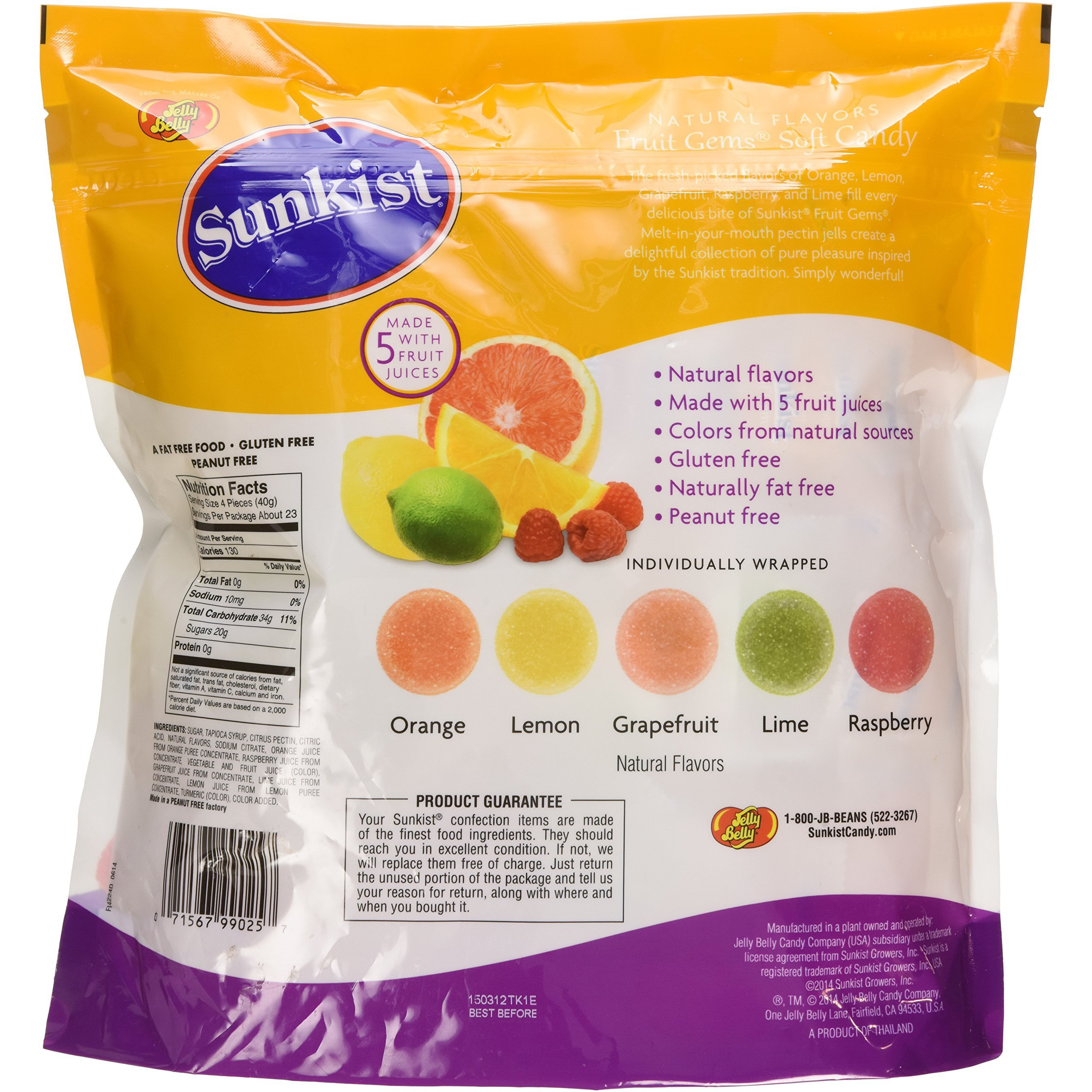 Sunkist Individually-Wrapped Fruit Gems 32Oz (2 Lb) Pouch