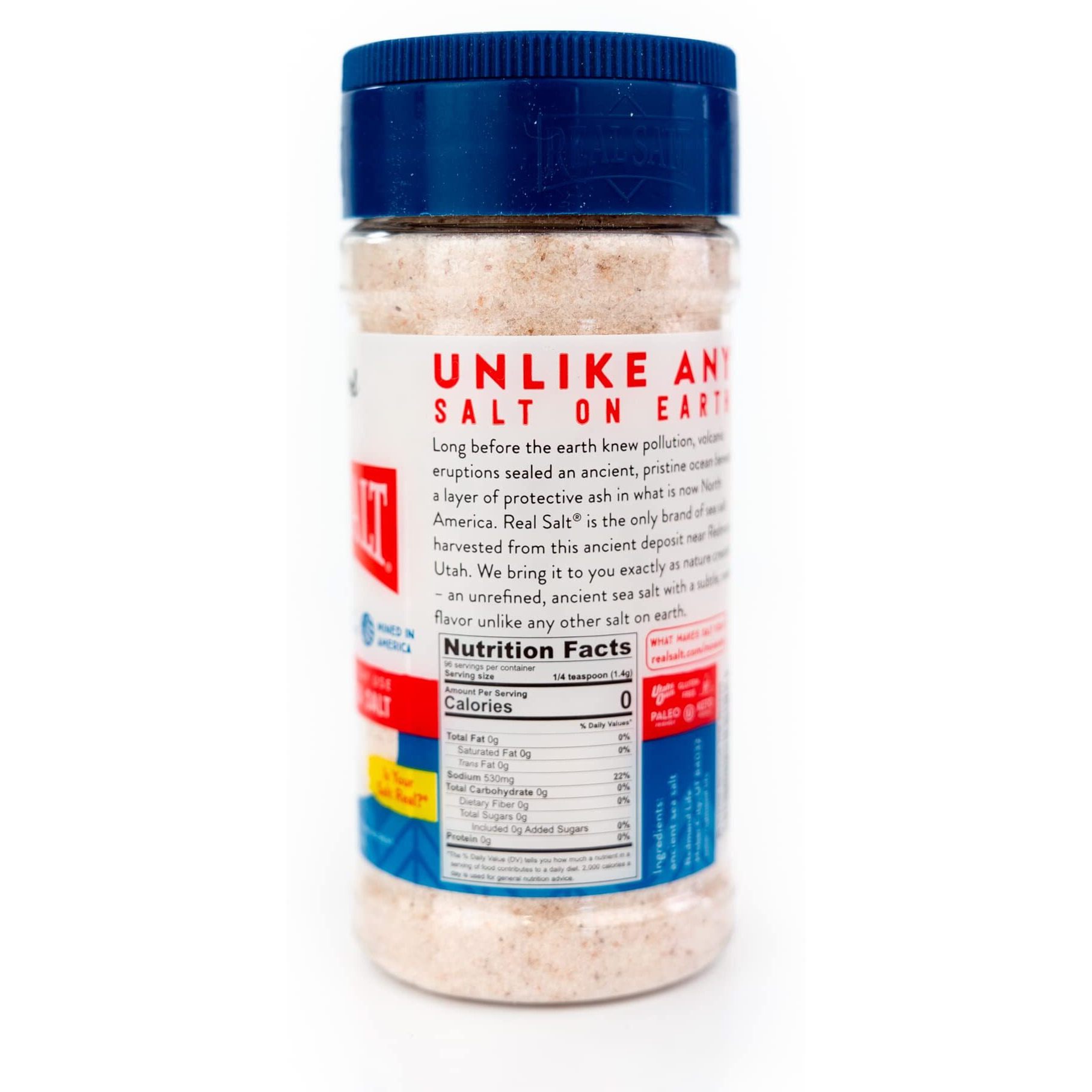 Redmond Real Sea Salt - Natural Unrefined Organic Gluten Free Fine, 4.75 Ounce Shaker (1 Pack)