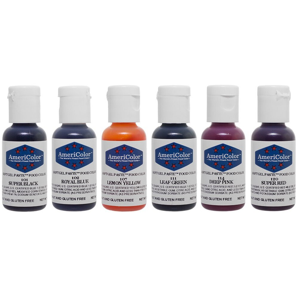 Americolor Basic Six Kit Soft Gel Paste Food Color, 0.75 Ounce, 6 Pack Kit