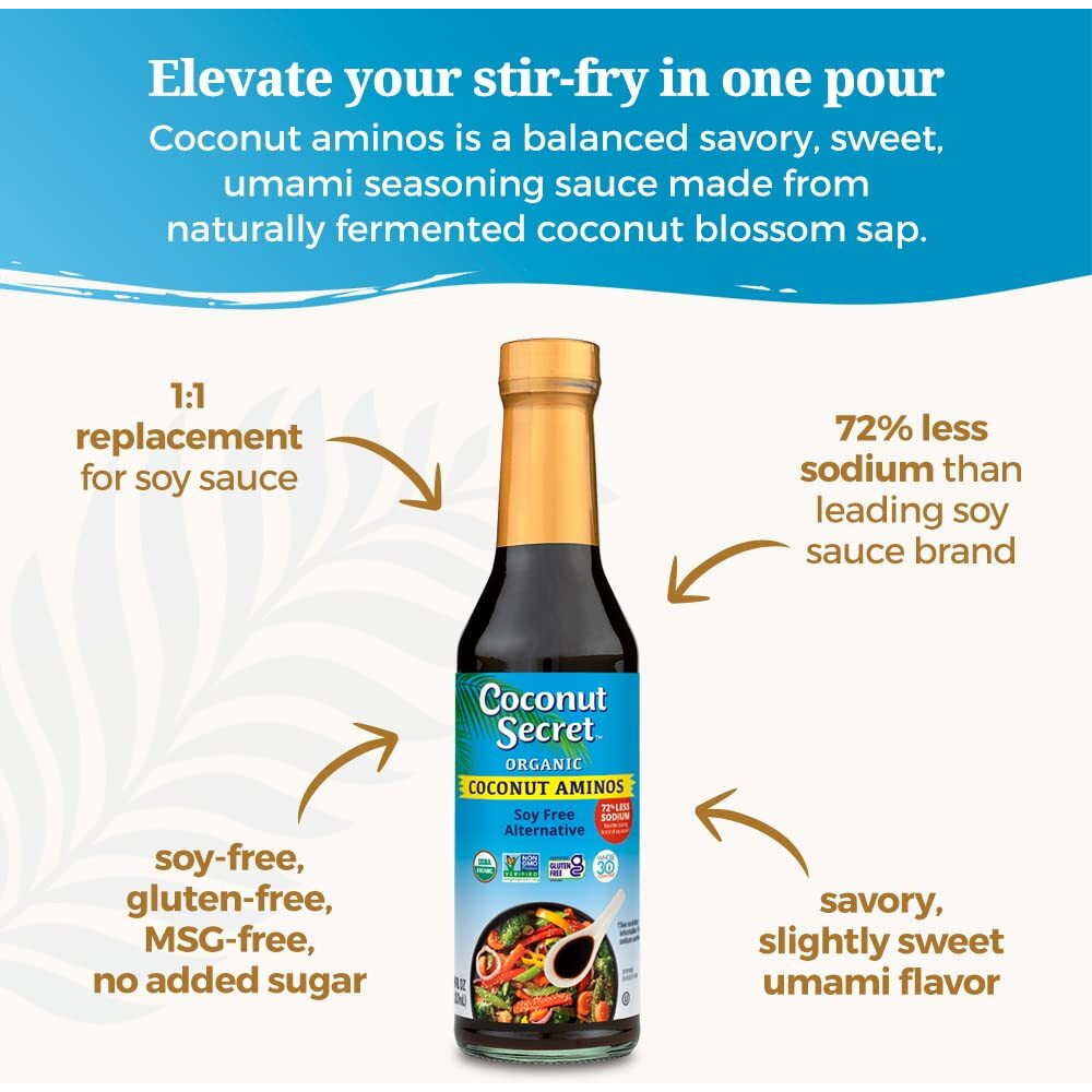 Coconut Secret Coconut Aminos Variety Pack - Coconut Aminos Original, Garlic Sauce & Teriyaki Sauce