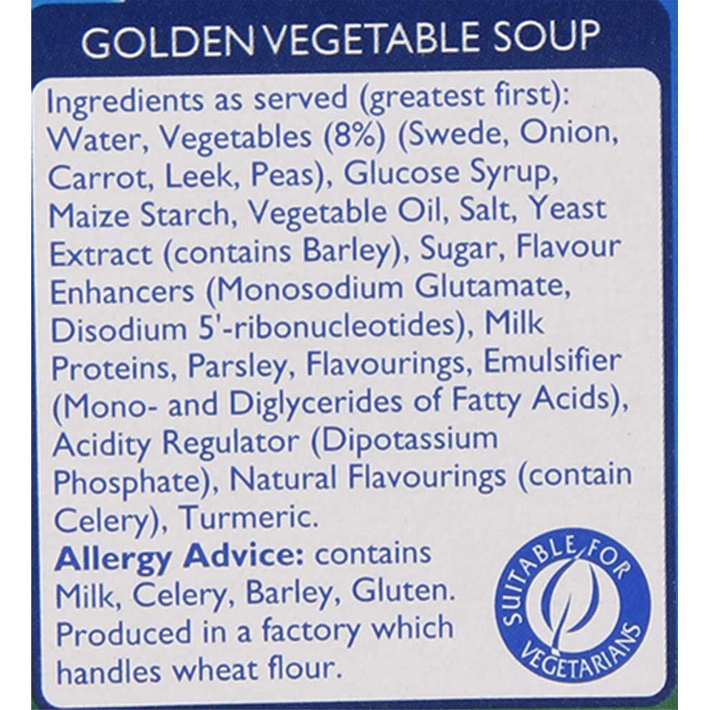 Batchelors Cup A Soup Golden Vegetable (4 Per Pack - 82G)