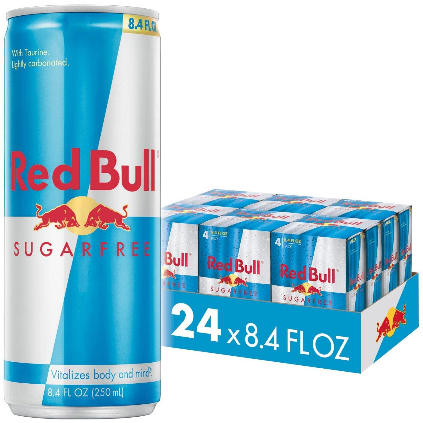 Red Bull Sugar Free Energy Drink With 80Mg Caffeine Plus Taurine & B Vitamins, 8.4 Fl Oz, 6 Packs Of 4 Cans (Pack Of 24)