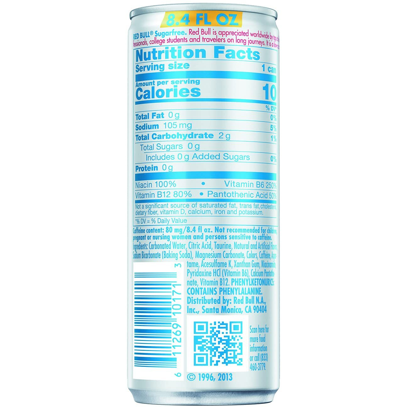 Red Bull Sugar Free Energy Drink With 80Mg Caffeine Plus Taurine & B Vitamins, 8.4 Fl Oz, 6 Packs Of 4 Cans (Pack Of 24)