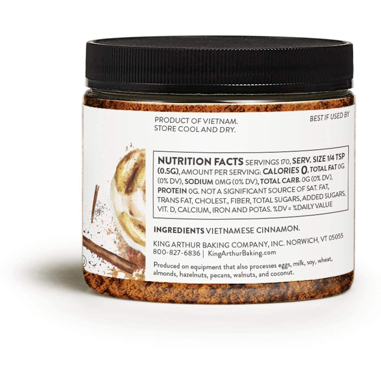 King Arthur Flour, Vietnamese Cinnamon, Certified Kosher, Nut-Free, 3 Ounces