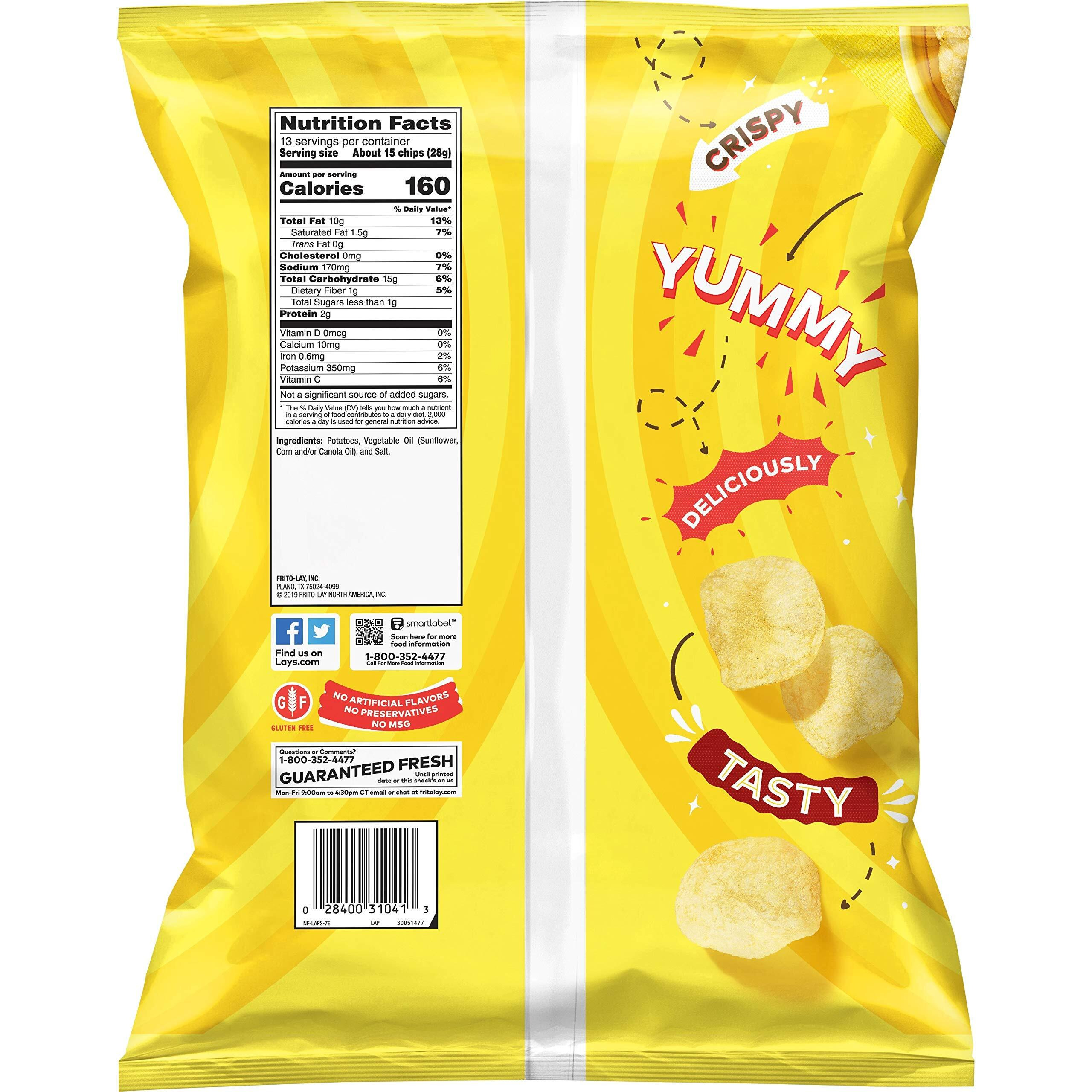 Lay's Classic Potato Chips Snacks, Gluten Free Chips, Party Size, 13Oz Bag