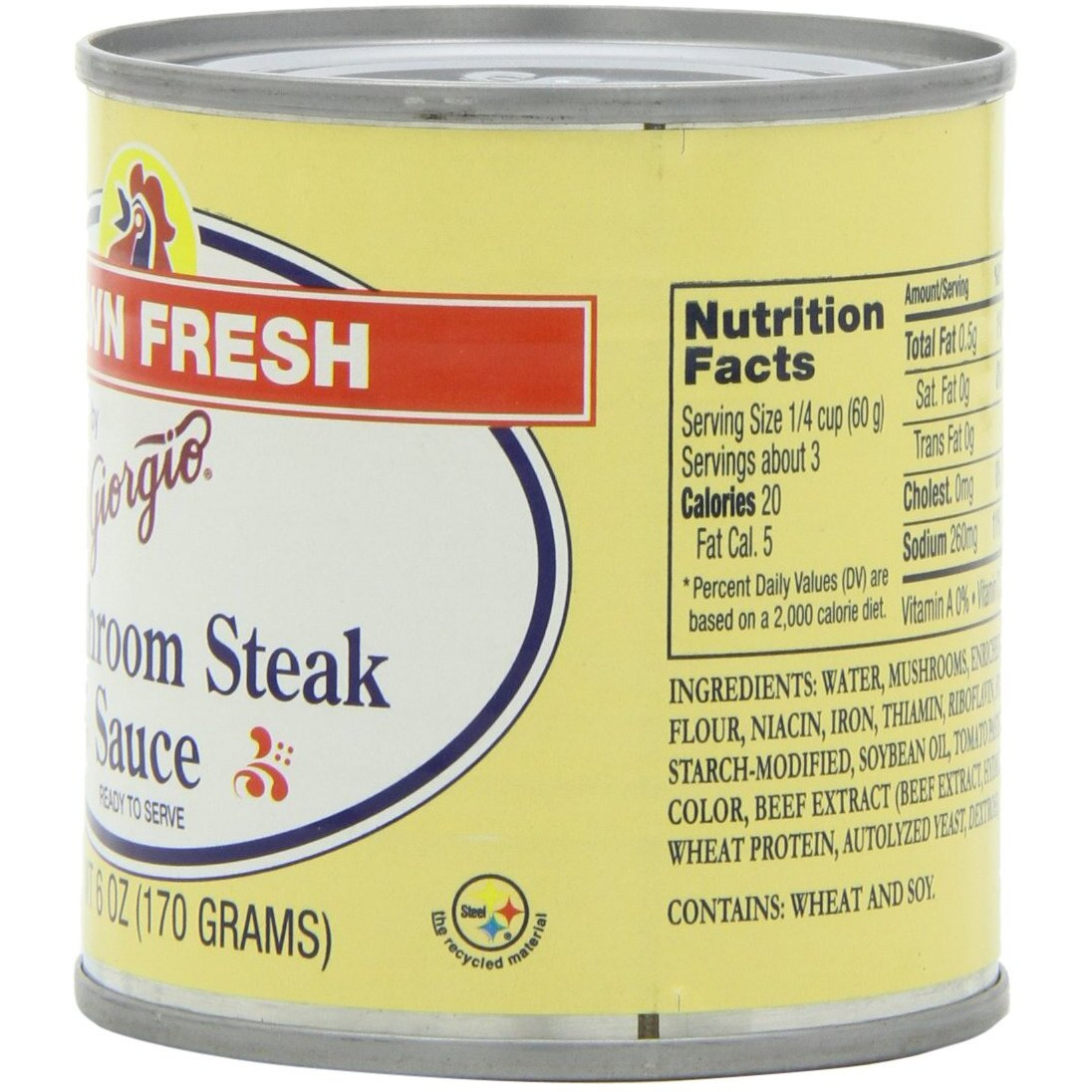 Giorgio Dawn Fresh Mushroom Steak Sauce, 6-Ounce (Pack Of 12)