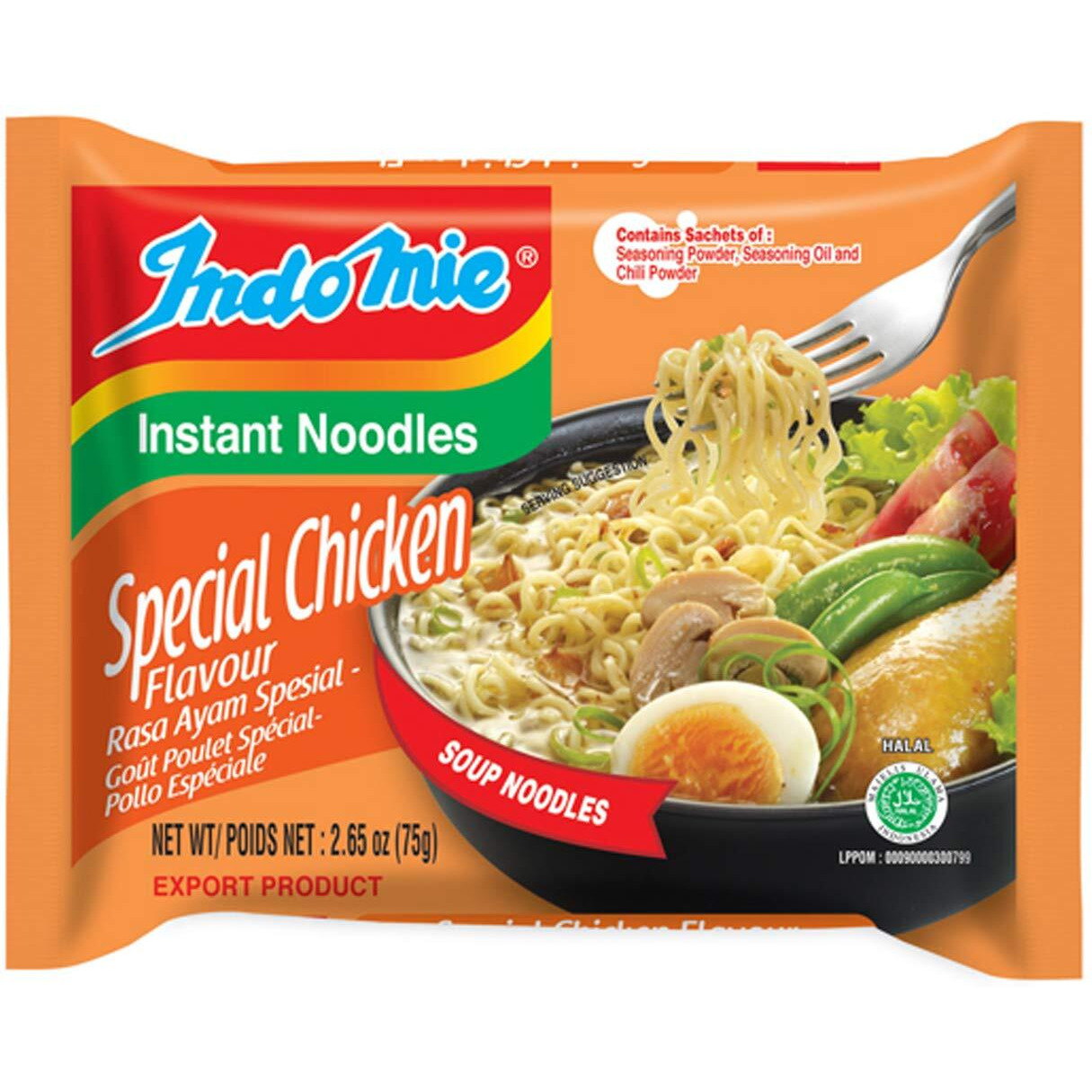 Indomie Mi Goreng Instant Stir Fry Noodles, Halal Certified, Chicken Rasa Flavor 30 Count (Pack Of 1)