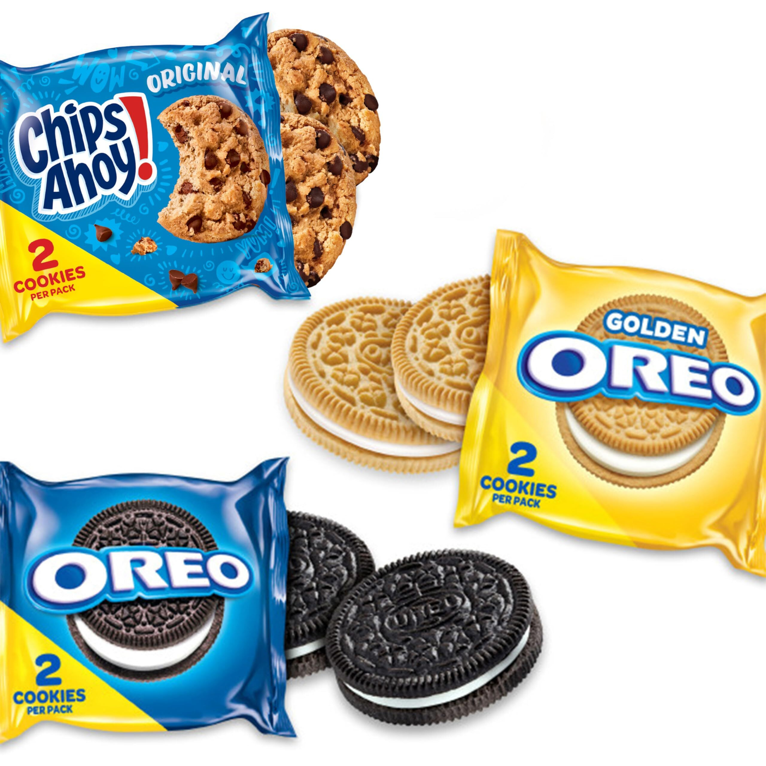 Nabisco Sweet Treats Cookie Variety Pack Oreo, Oreo Golden & Chips Ahoy, 30 Snack Packs (2 Cookies Per Pack)