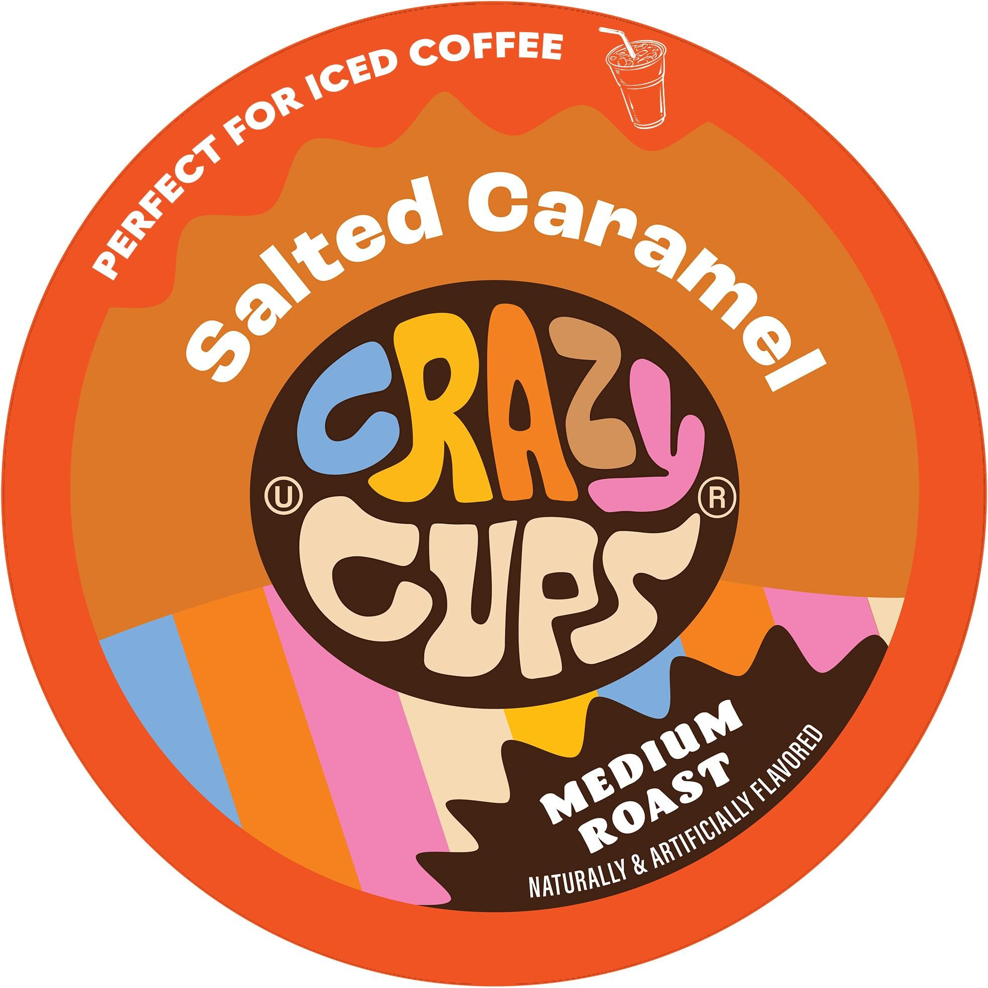 Crazy Cups Flavored Coffee For Keurig K-Cup Machines, Salted Caramel, Hot Or Iced Drinks, 22 Single Serve, Recyclable Pods