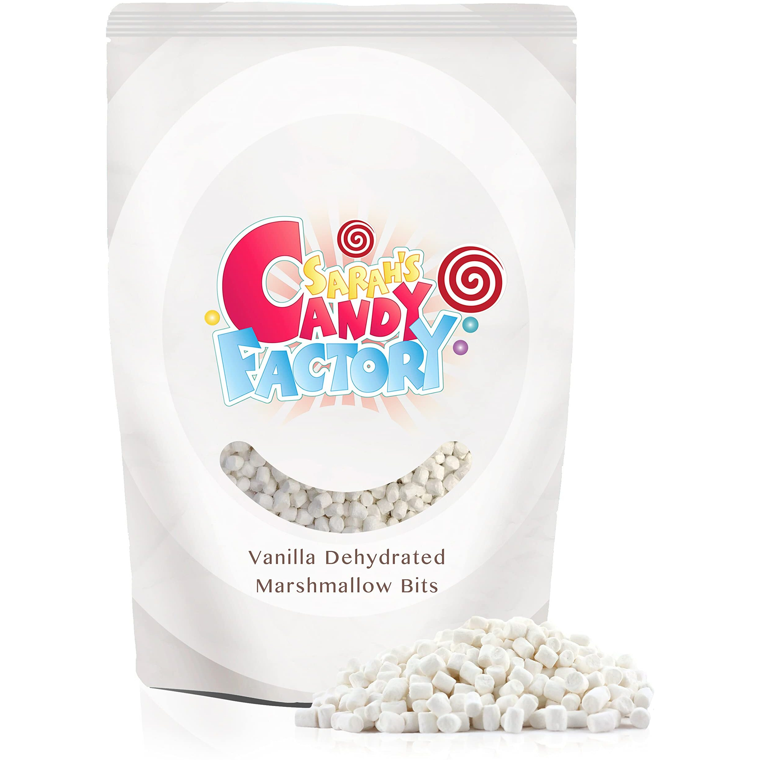 Sarah's Candy Factory Vanilla Mini Dehydrated Marshmallow Bits In Resealable Bag, 1Lb